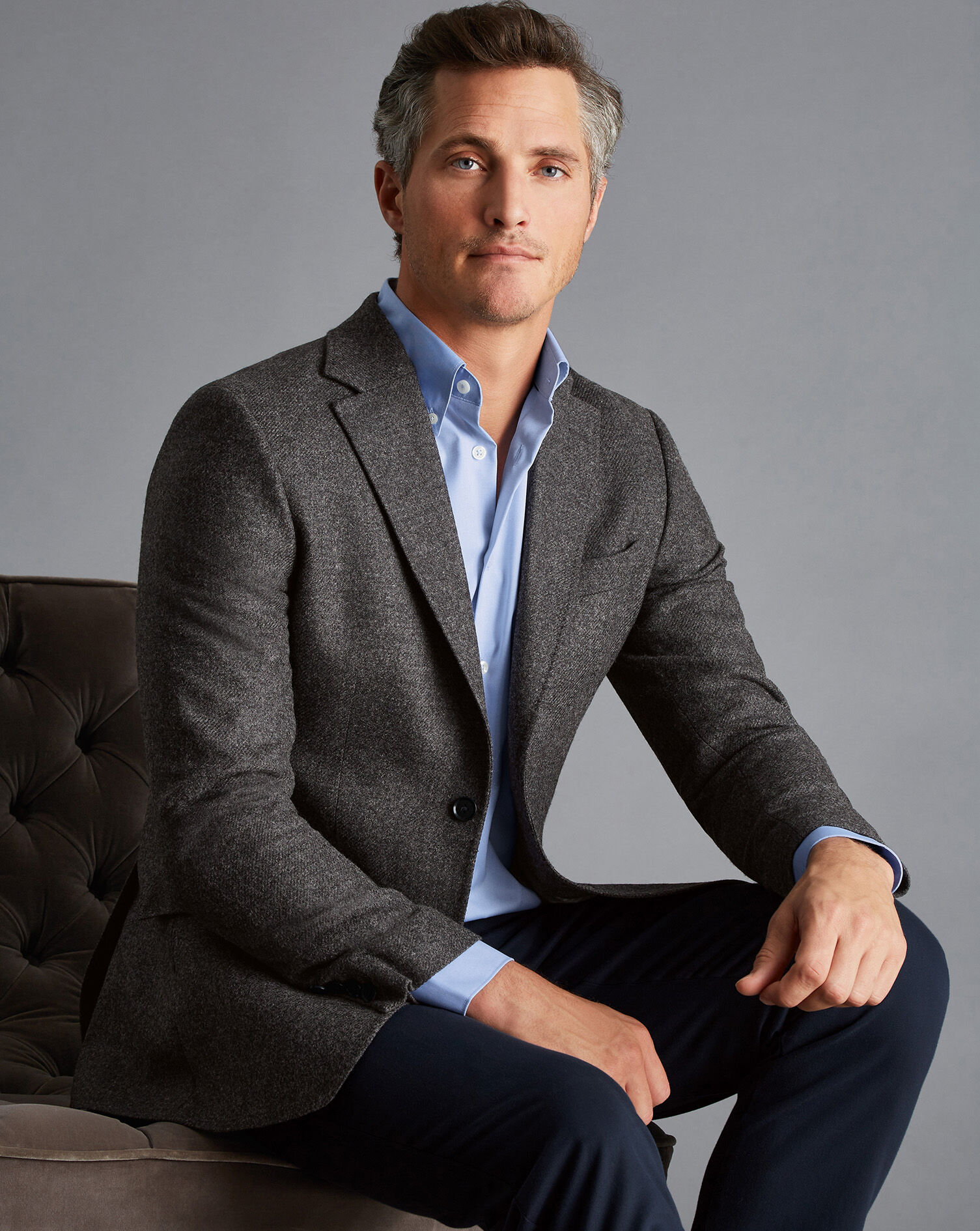Charles Tyrwhitt British Wool Twill Jacket - Grey