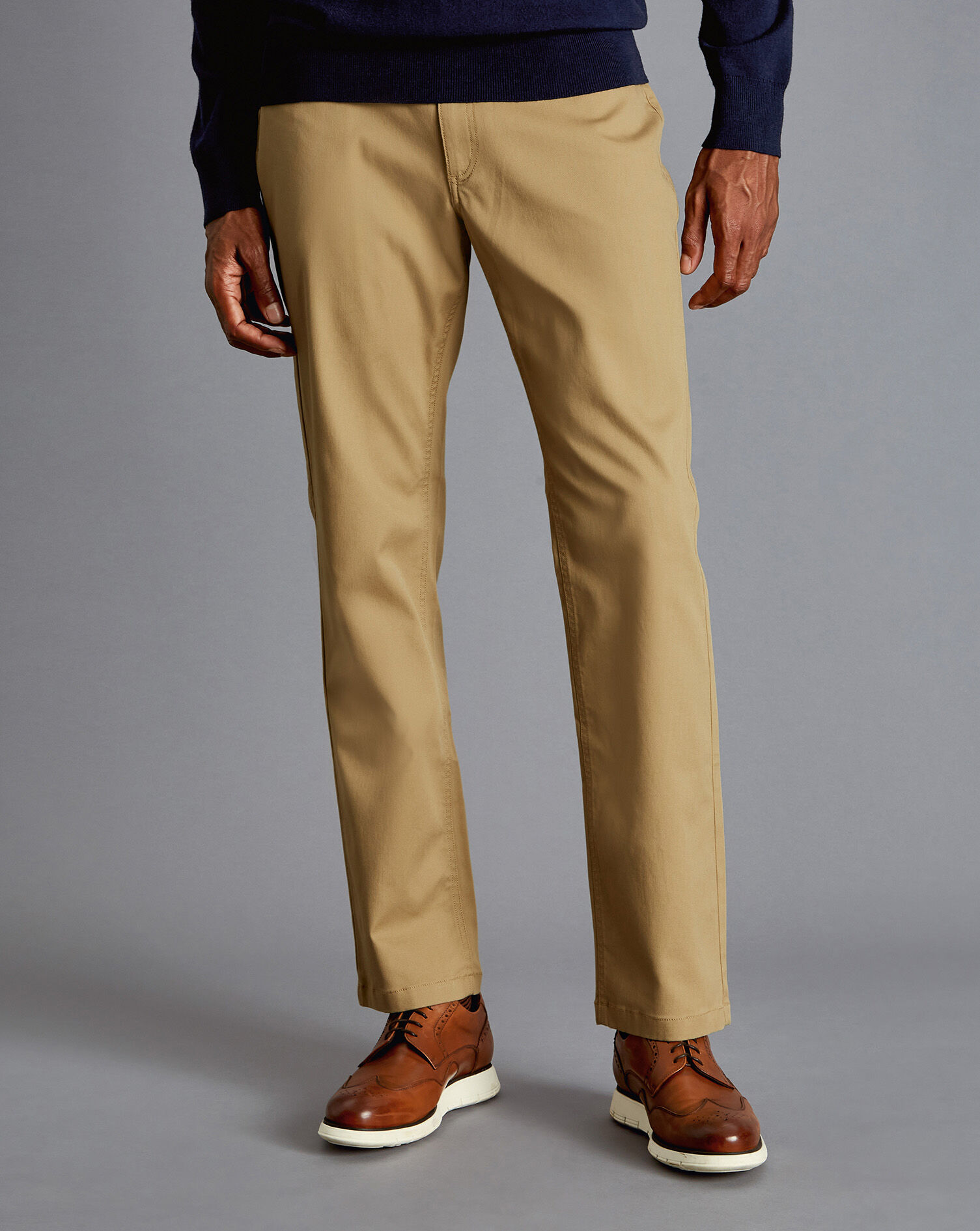 Charles Tyrwhitt Textured 5-Pocket Pants - Sand