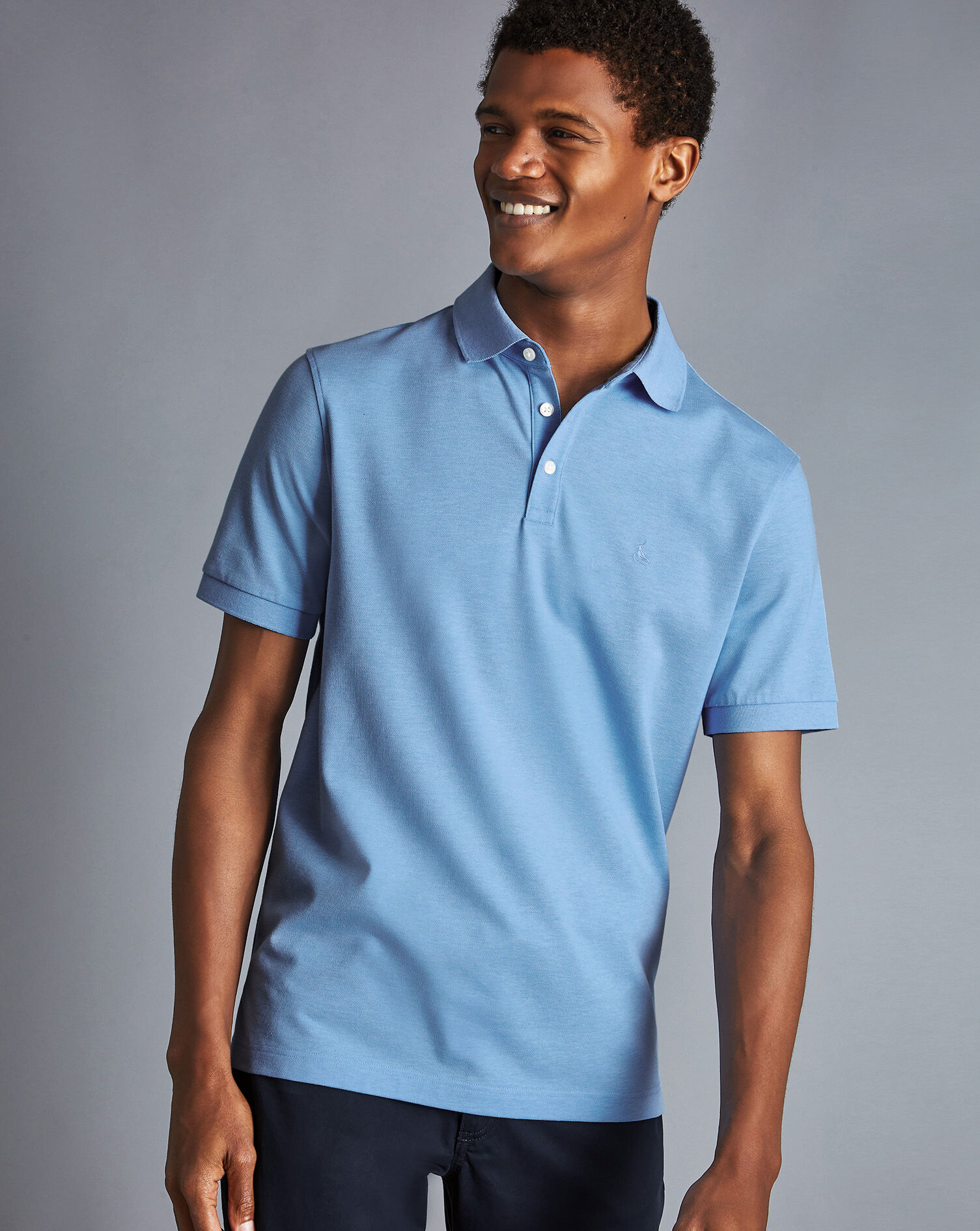 Charles Tyrwhitt Tyrwhitt Pique Polo - Light Blue Marl