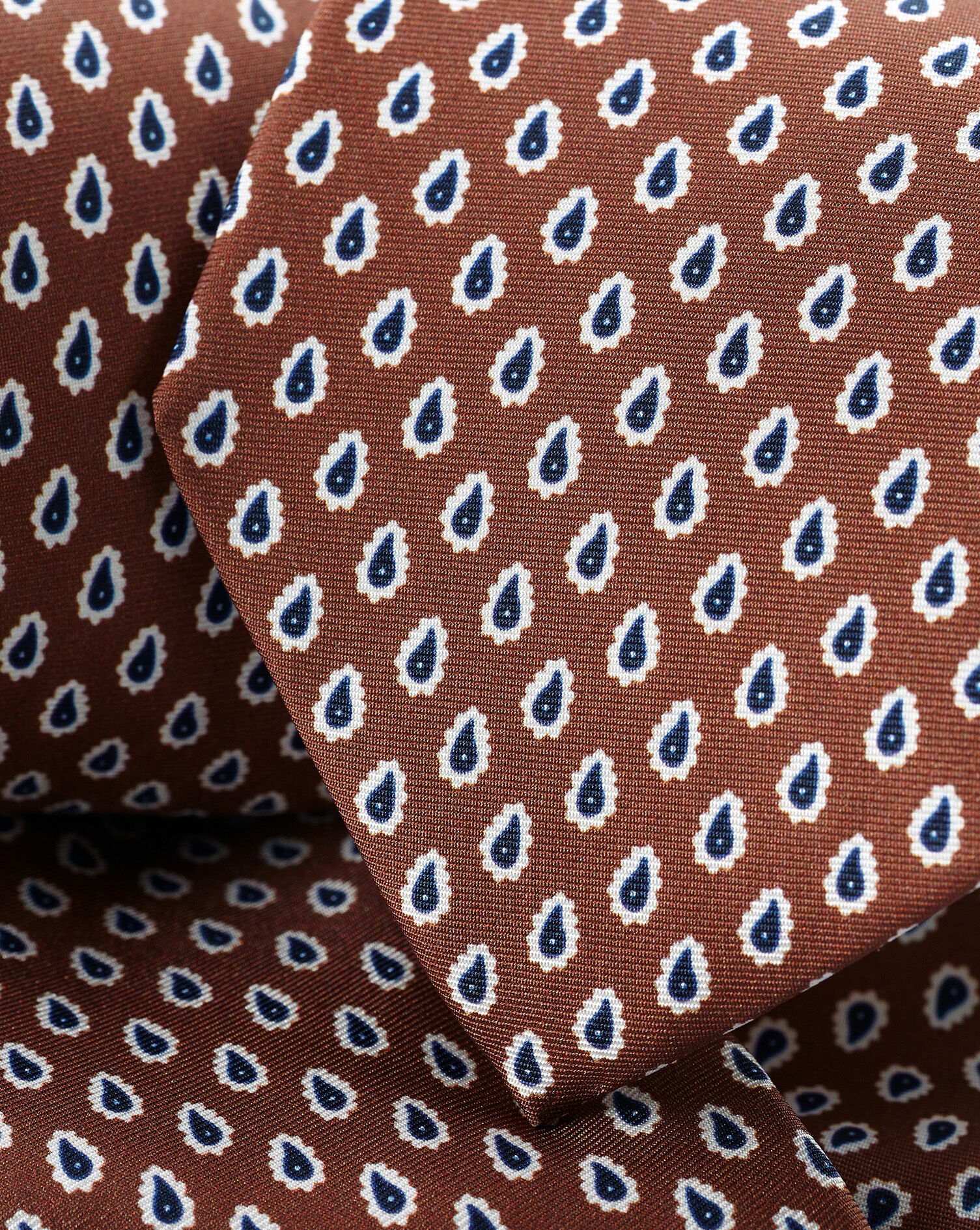 Charles Tyrwhitt Paisley Print Silk Tie - Rust