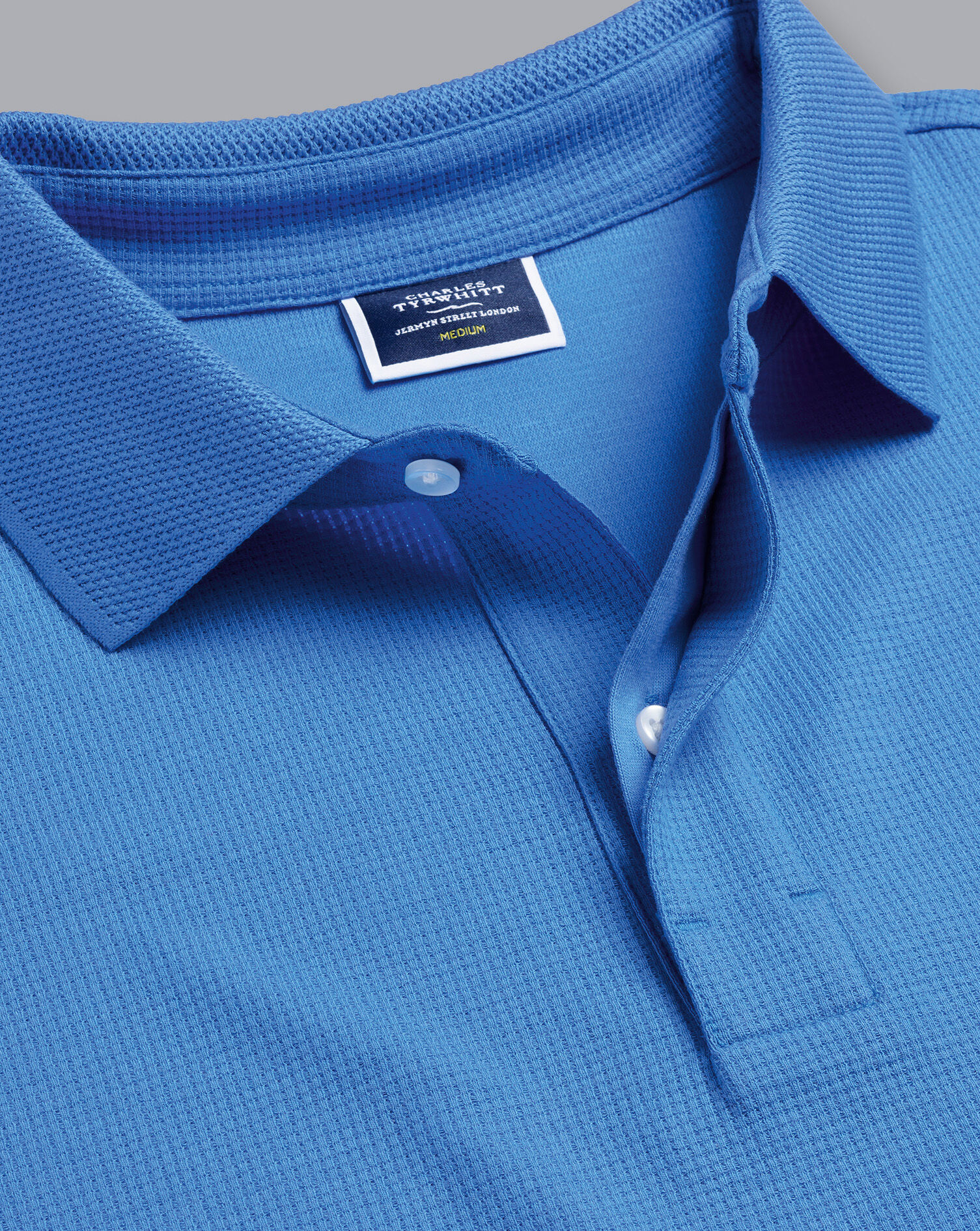 Charles Tyrwhitt Tyrwhitt Cool Waffle Polo - Ocean Blue