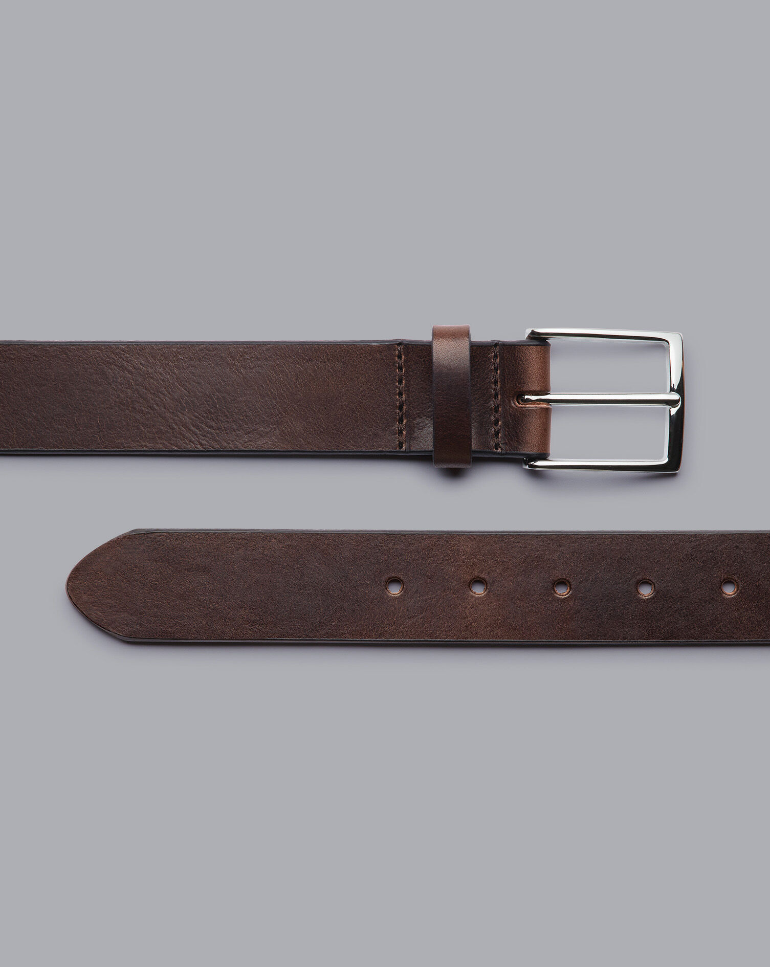 Charles Tyrwhitt Made in England Leather Chino Belt - Chocolate Brown