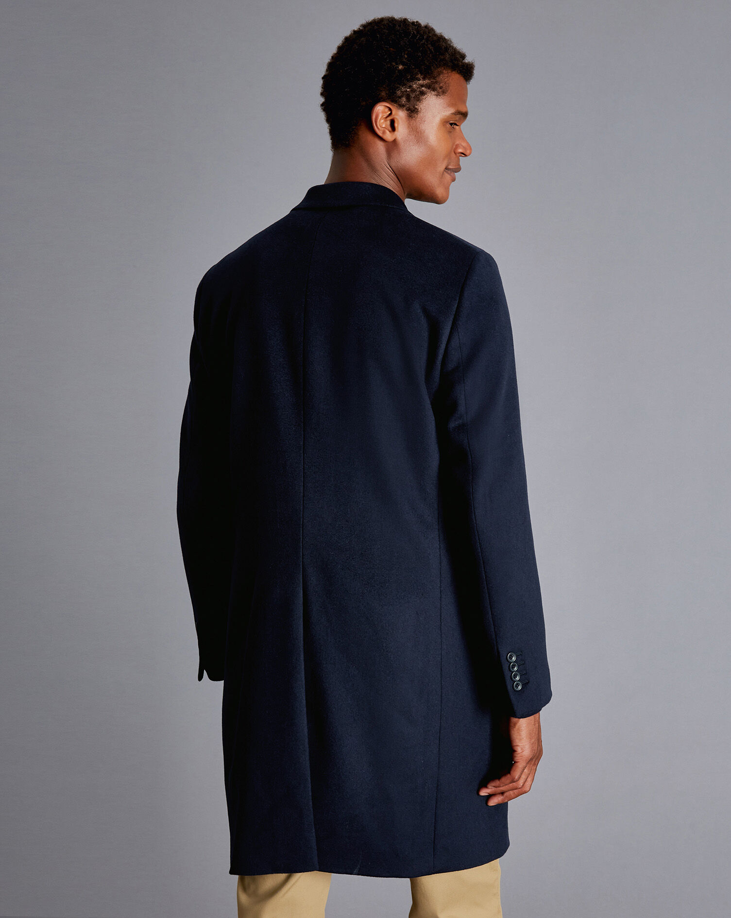 Charles Tyrwhitt Wool Cashmere Overcoat - Navy