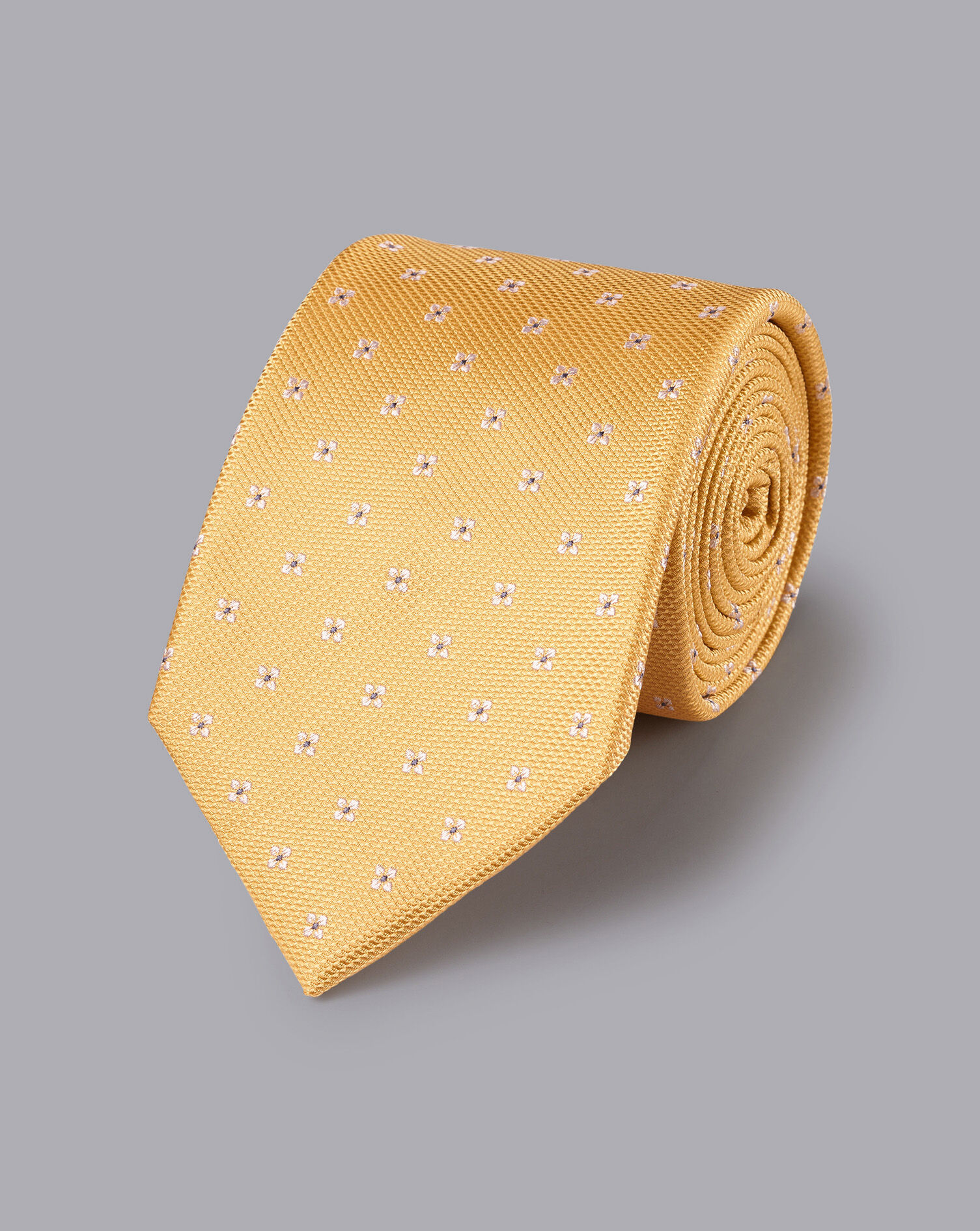 Charles Tyrwhitt Floral Silk Tie - Lemon
