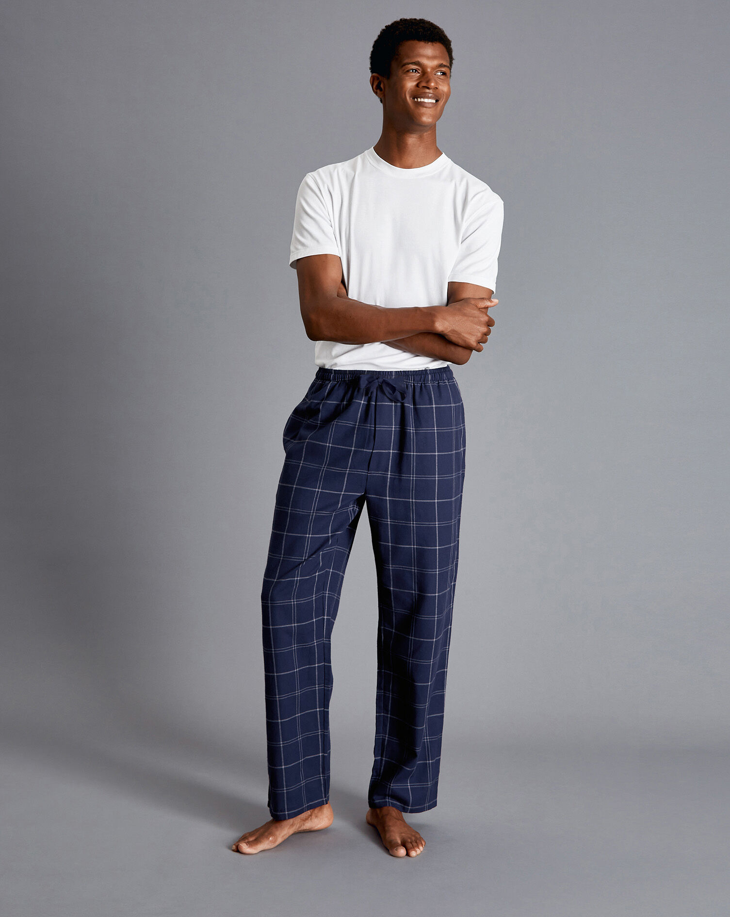 Charles Tyrwhitt Check Pajama Bottoms - Navy & White