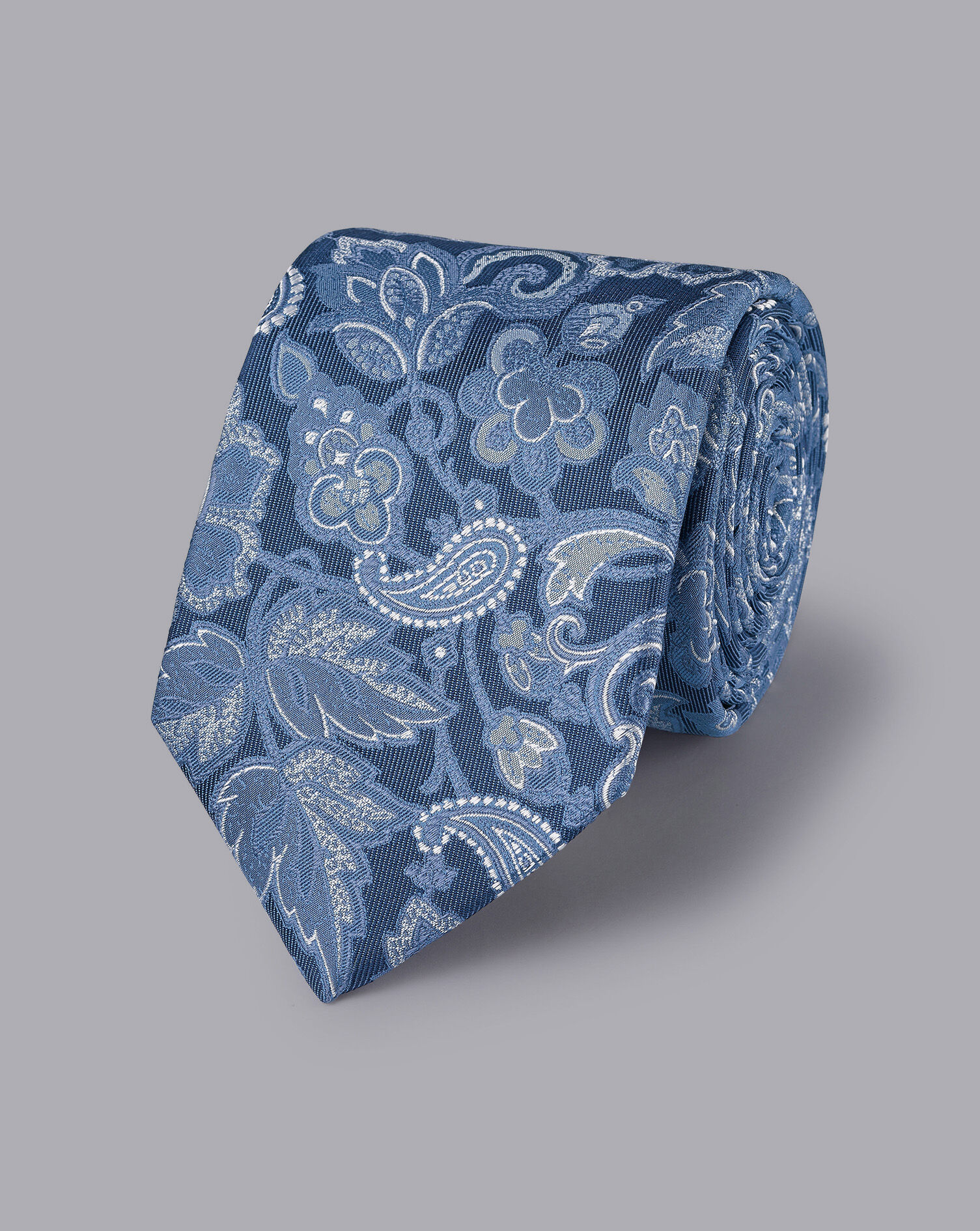 Charles Tyrwhitt Silk Paisley Tie - Denim Blue