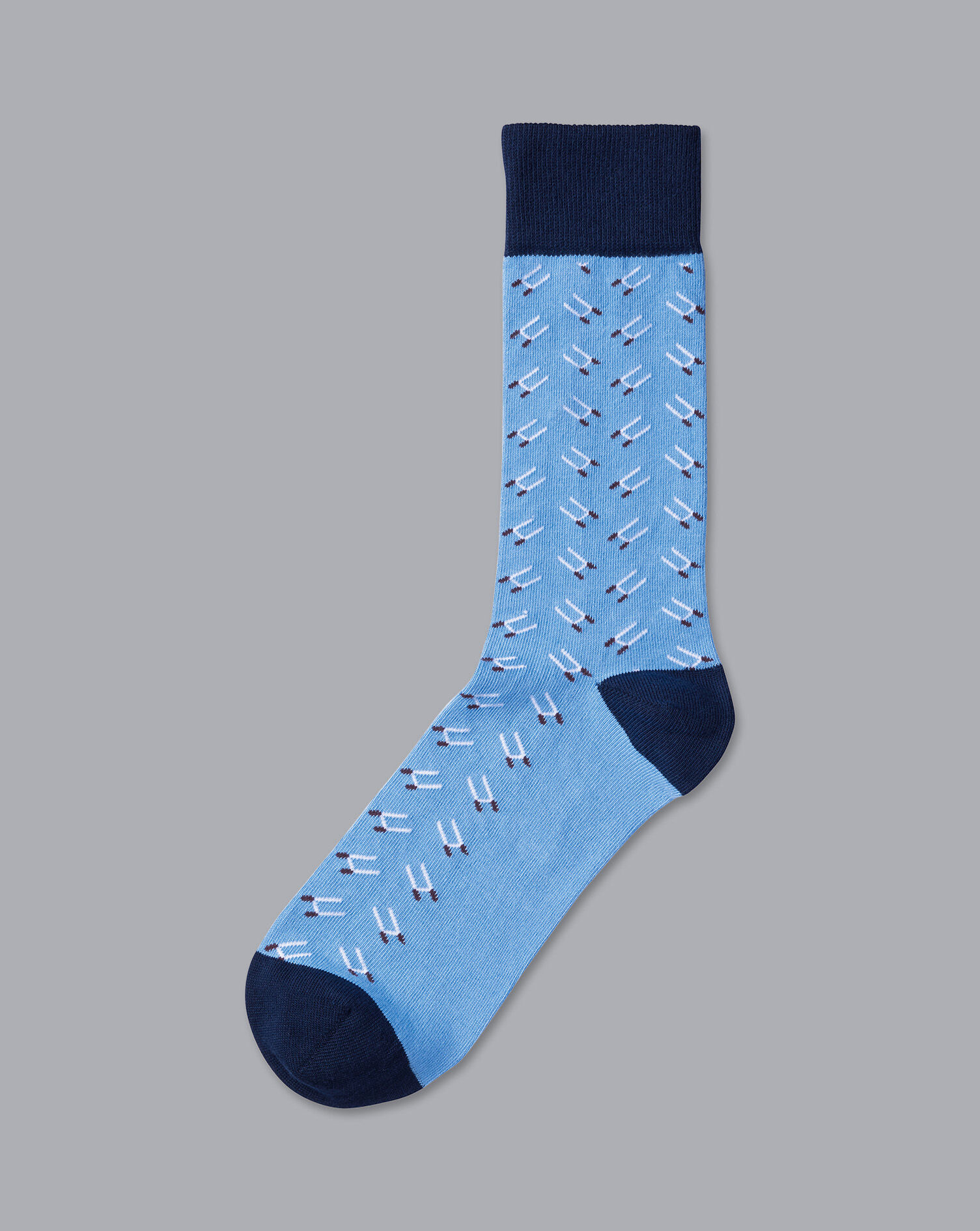 Charles Tyrwhitt England Rugby Rugby Post Socks - Cornflower Blue