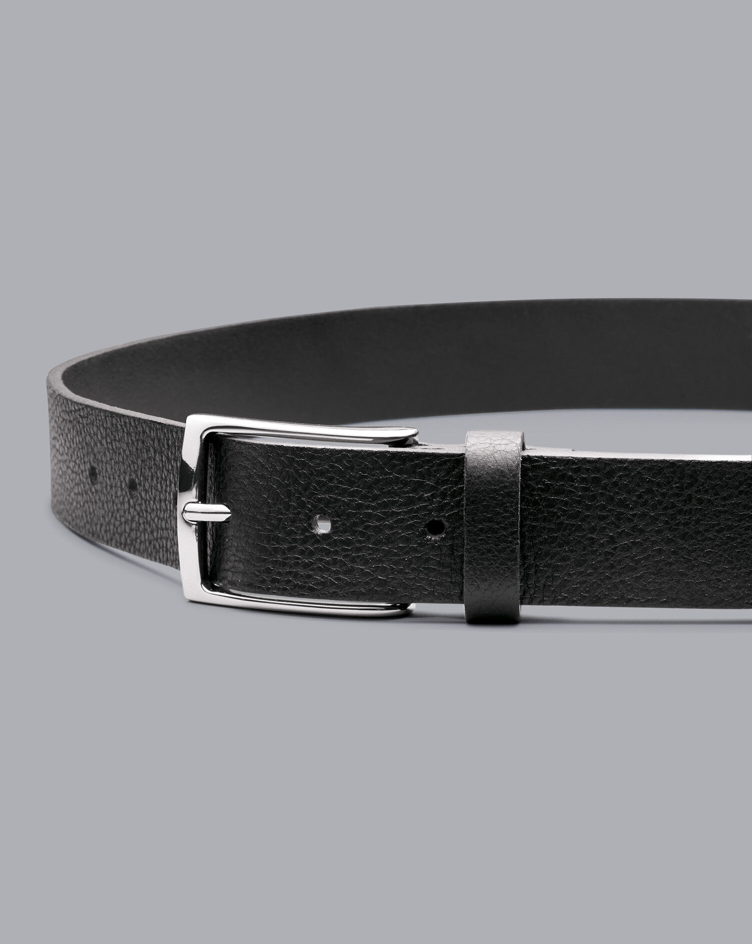 Charles Tyrwhitt Made in England Textured Leather Chino Belt - Black