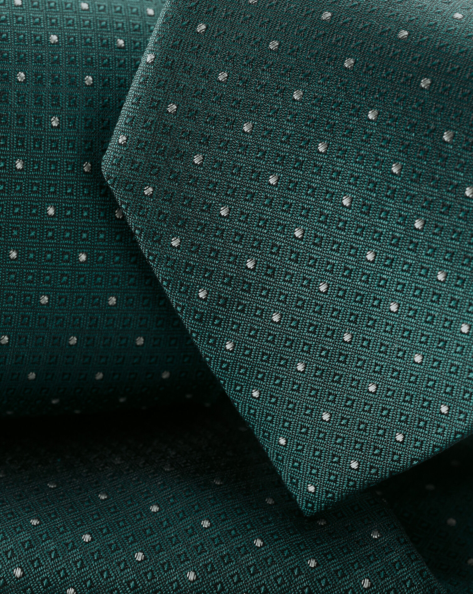 Charles Tyrwhitt Stain Resistant Polka Dot Silk Tie - Teal Green