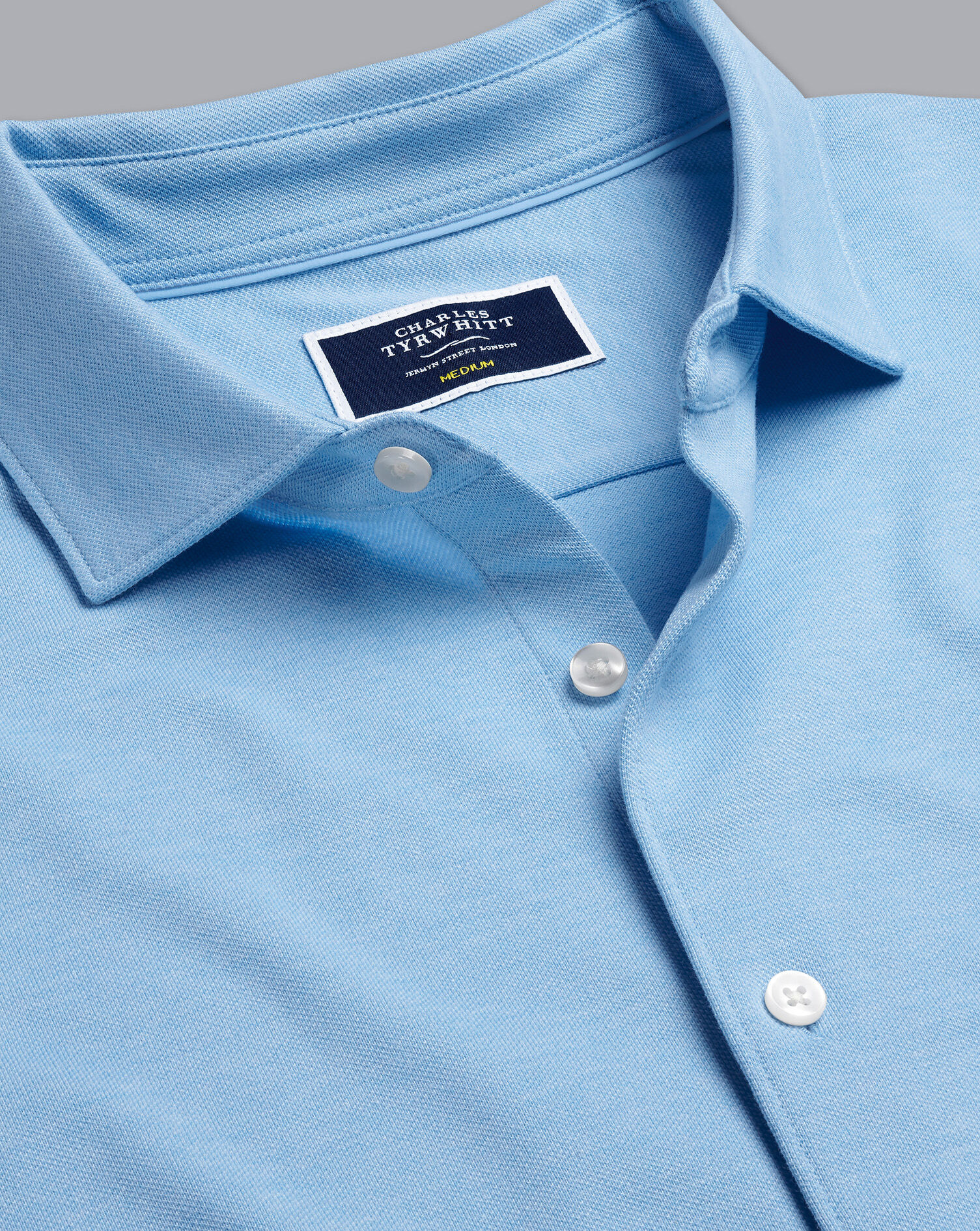 Charles Tyrwhitt Pique Jersey Shirt - Sky