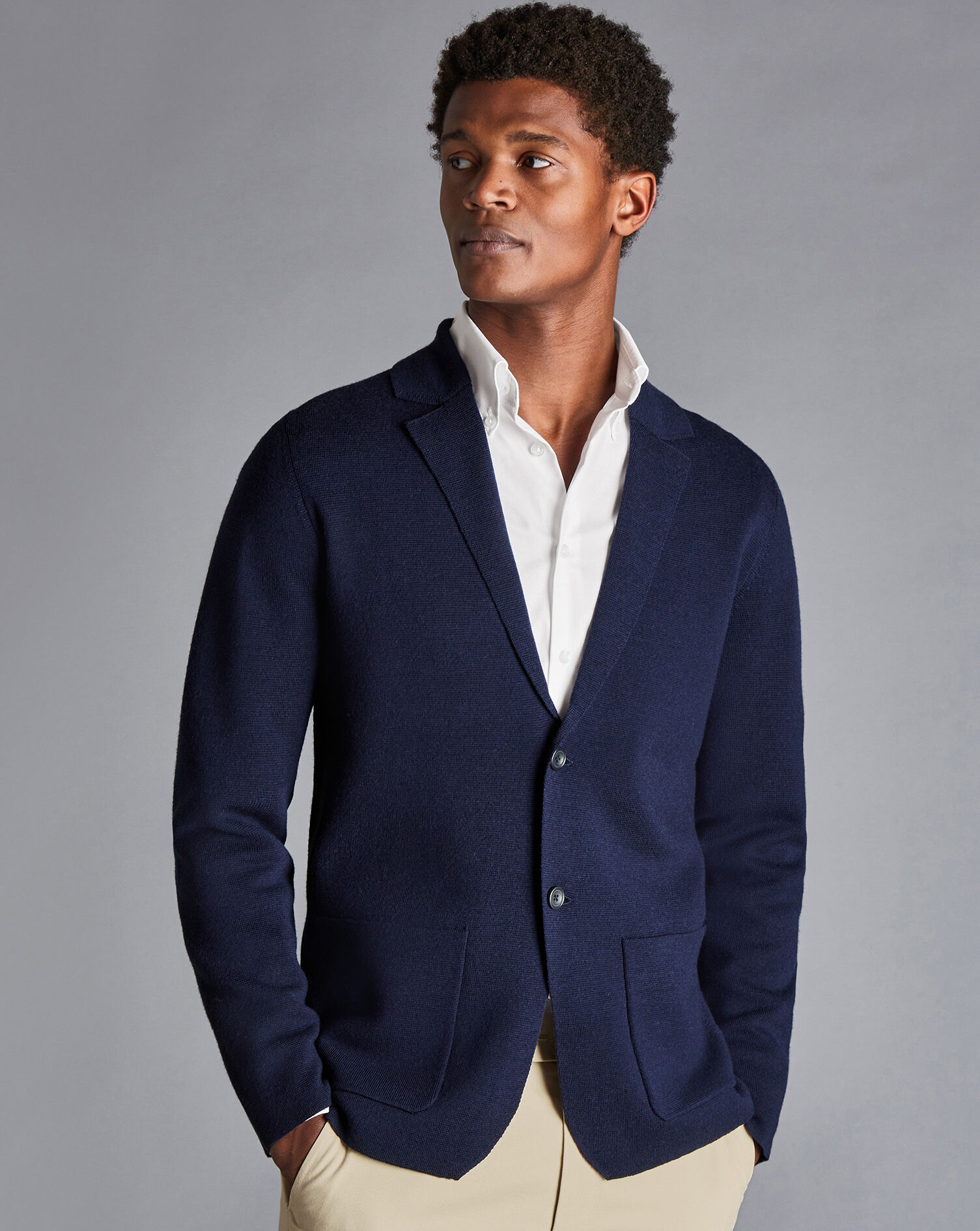 Charles Tyrwhitt Merino Blazer - Navy
