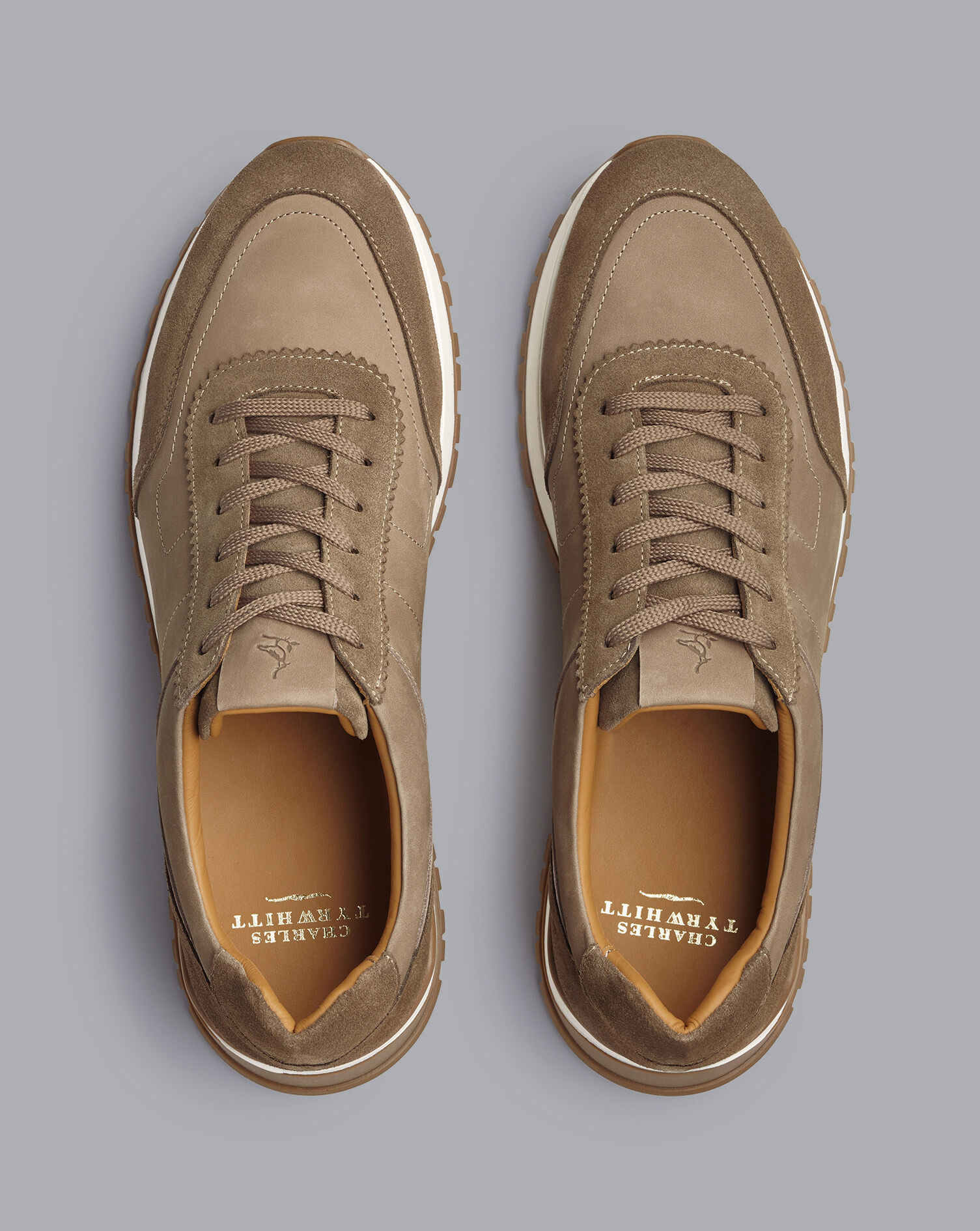 Charles Tyrwhitt Nubuck and Suede Sneakers - Mocha
