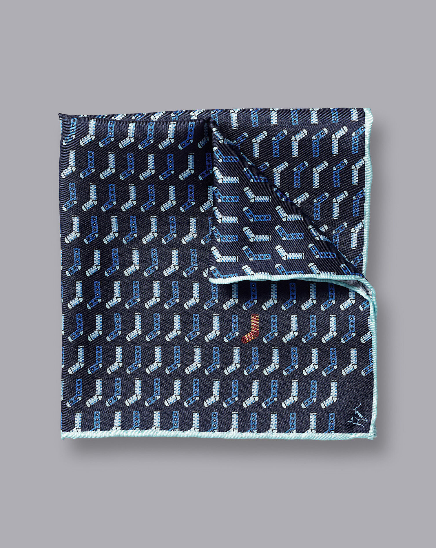 Charles Tyrwhitt Odd Socks Print Pocket Square - Navy