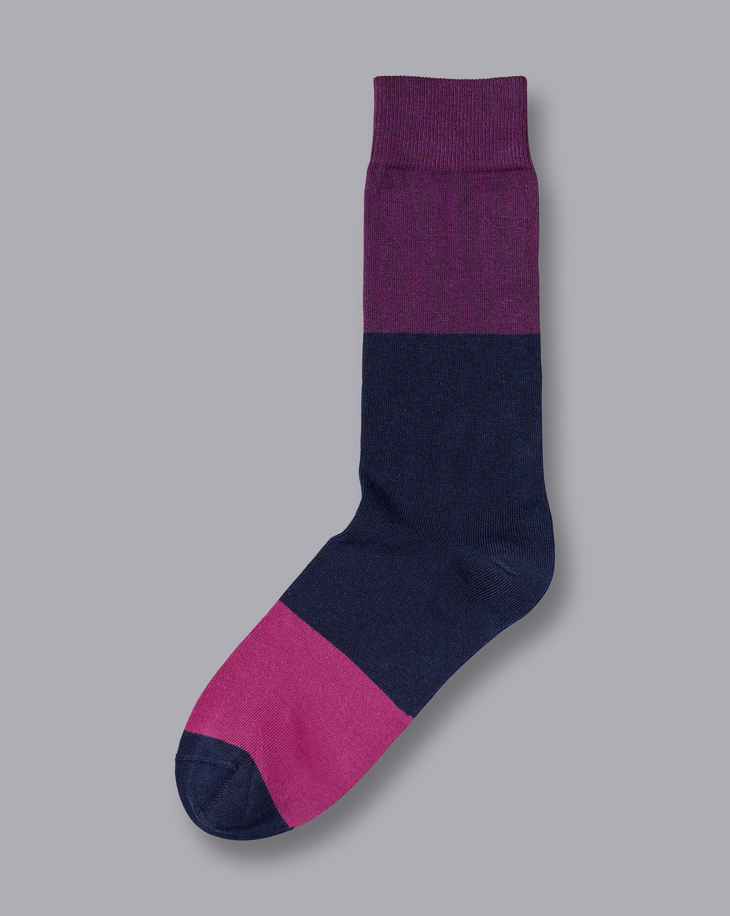 Charles Tyrwhitt Block Stripe Socks - Purple