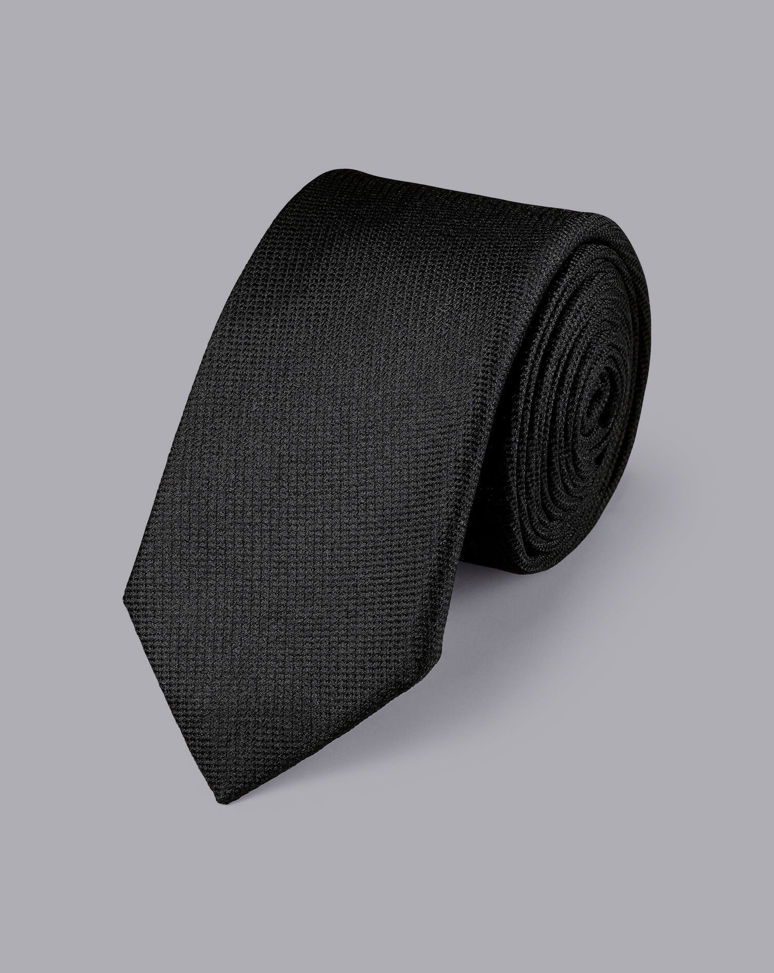 Charles Tyrwhitt Stain Resistant Slim Silk Tie - Black