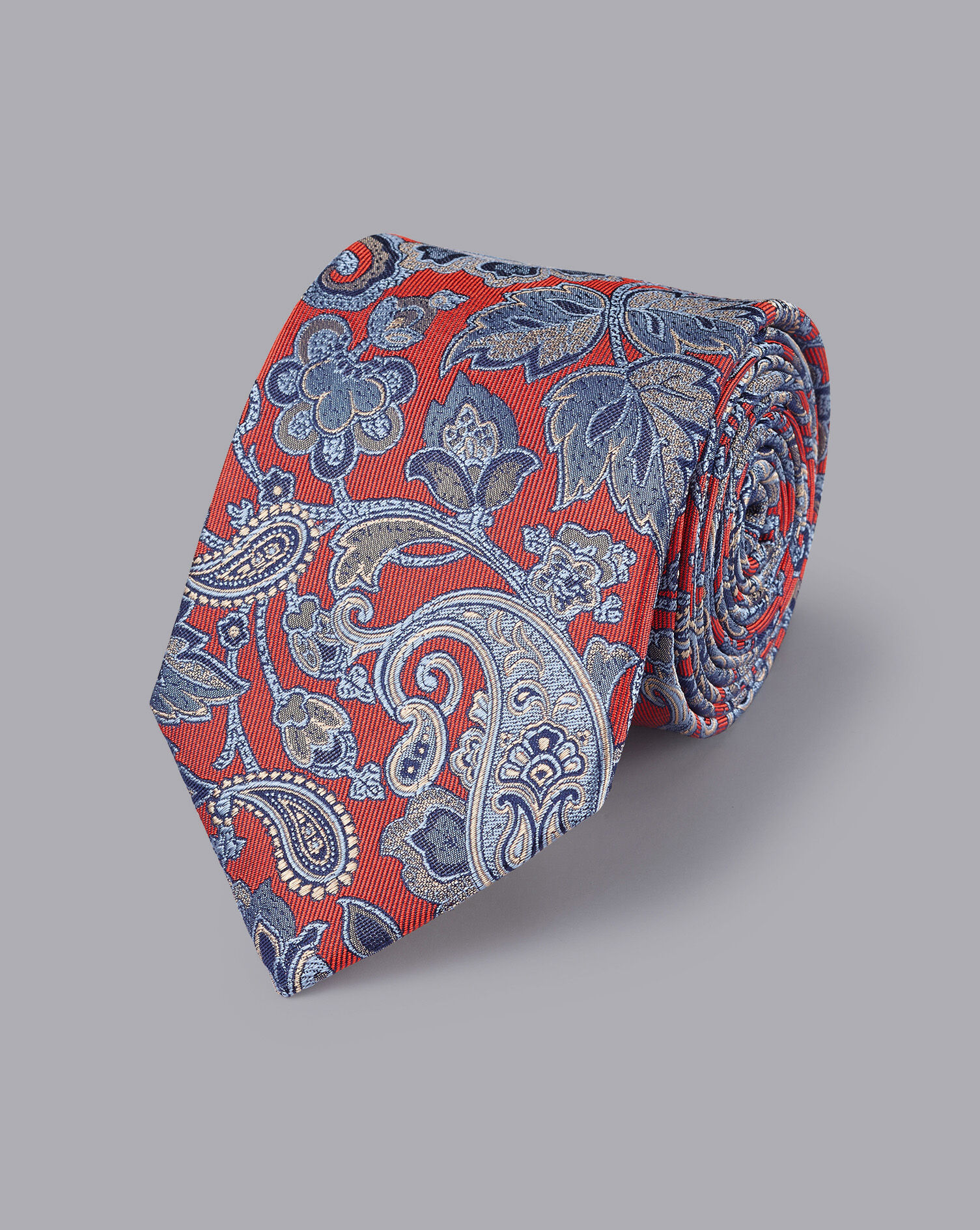 Charles Tyrwhitt Silk Paisley Tie - Burnt Orange