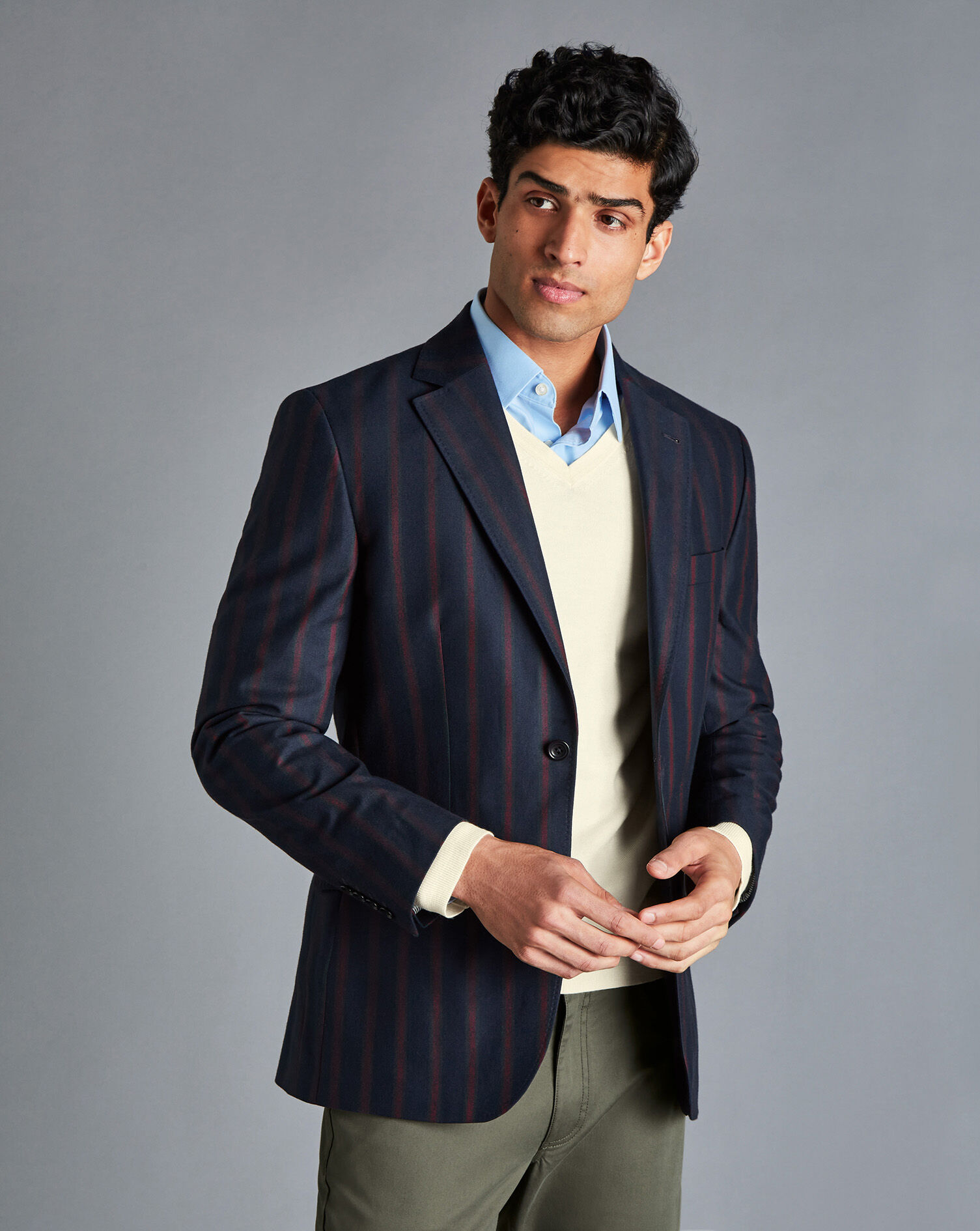 Charles Tyrwhitt Stripe Boating Blazer - Navy