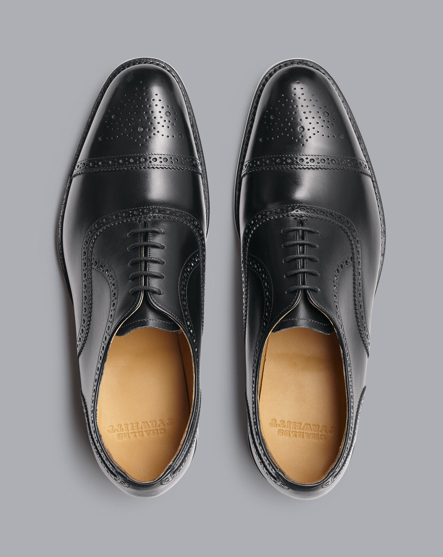 Charles Tyrwhitt Leather Oxford Brogue Shoes - Black