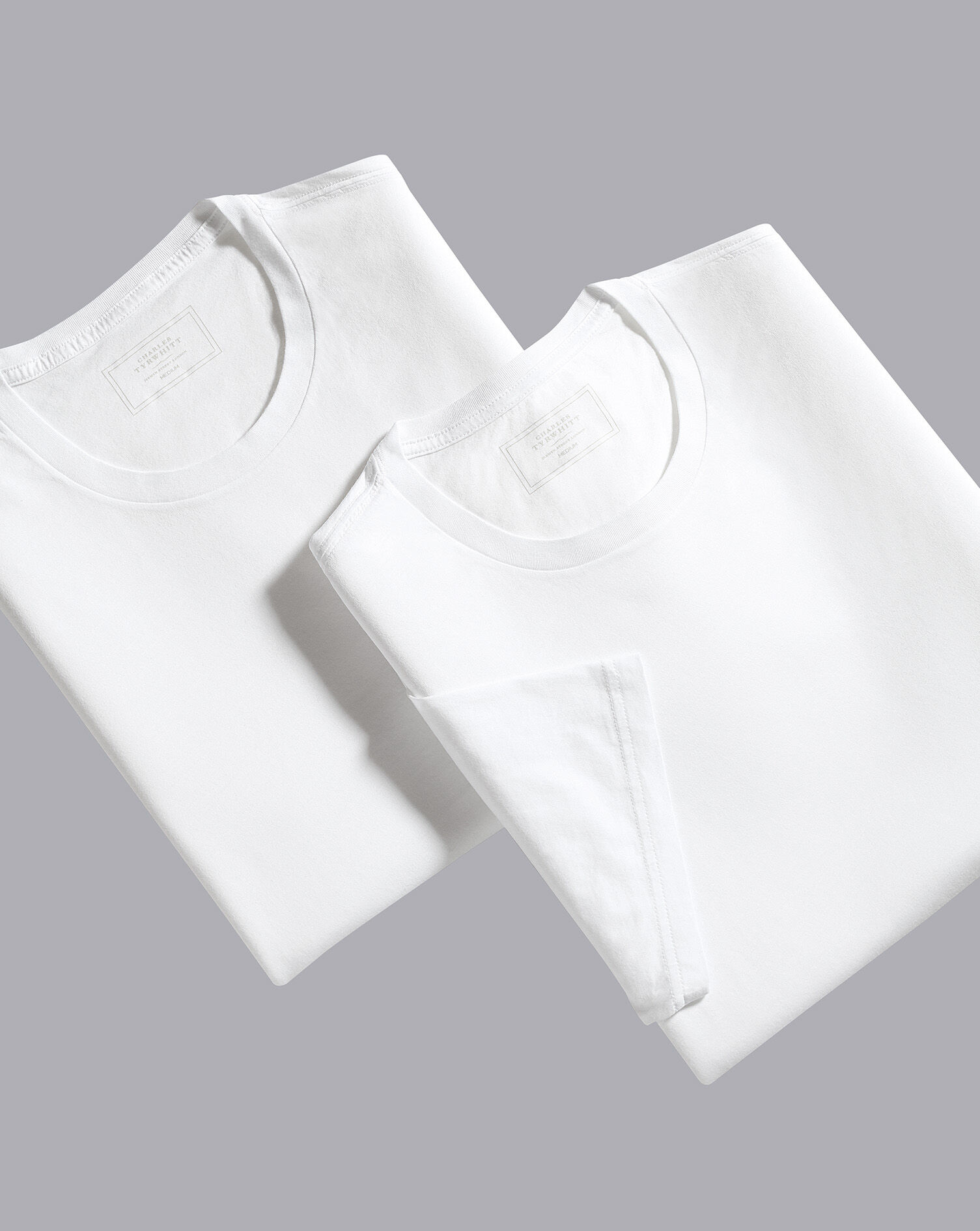 Charles Tyrwhitt 2 Pack Crew Neck Cotton Undershirts - White