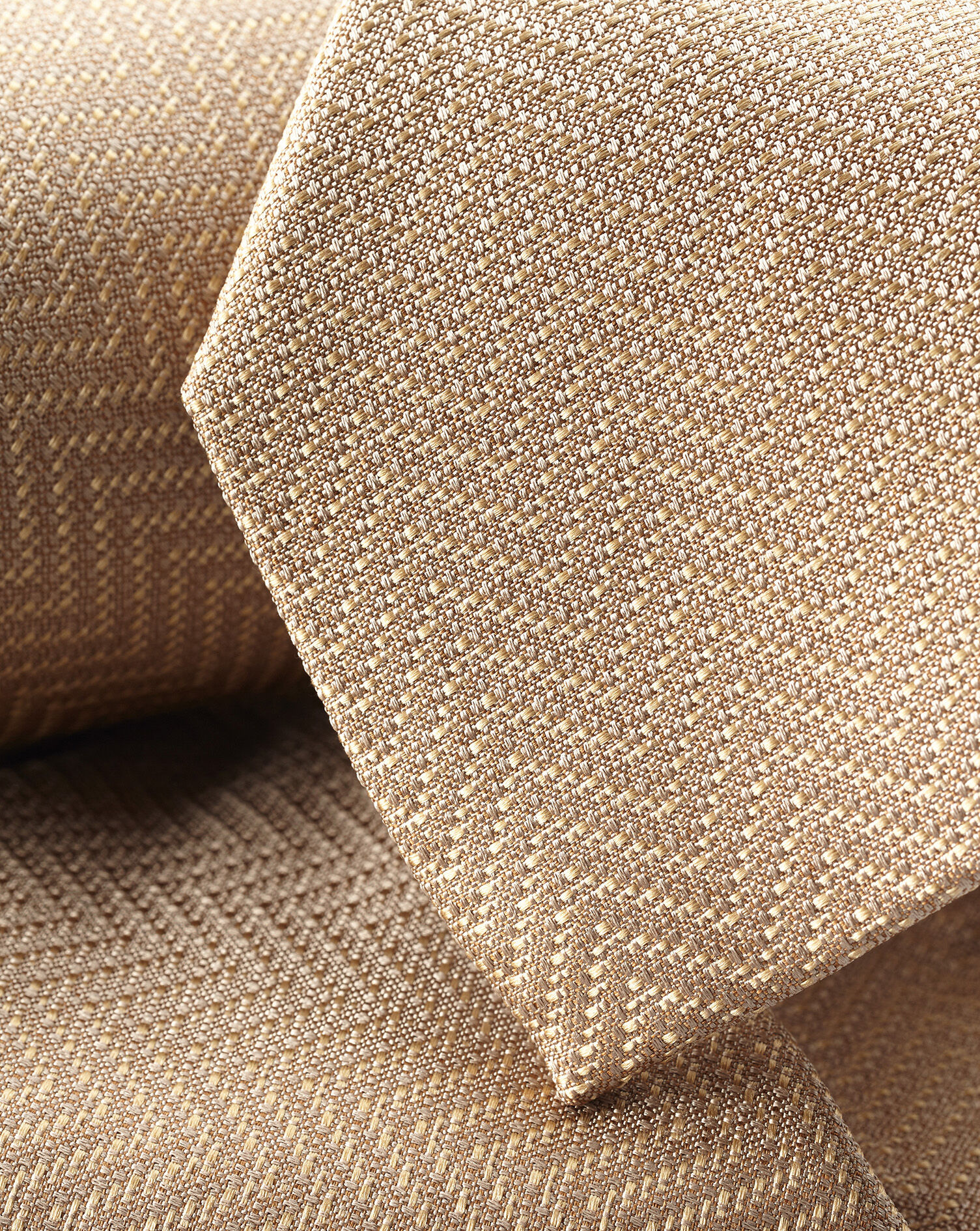 Charles Tyrwhitt Stain Resistant Herringbone Silk Tie - Tan