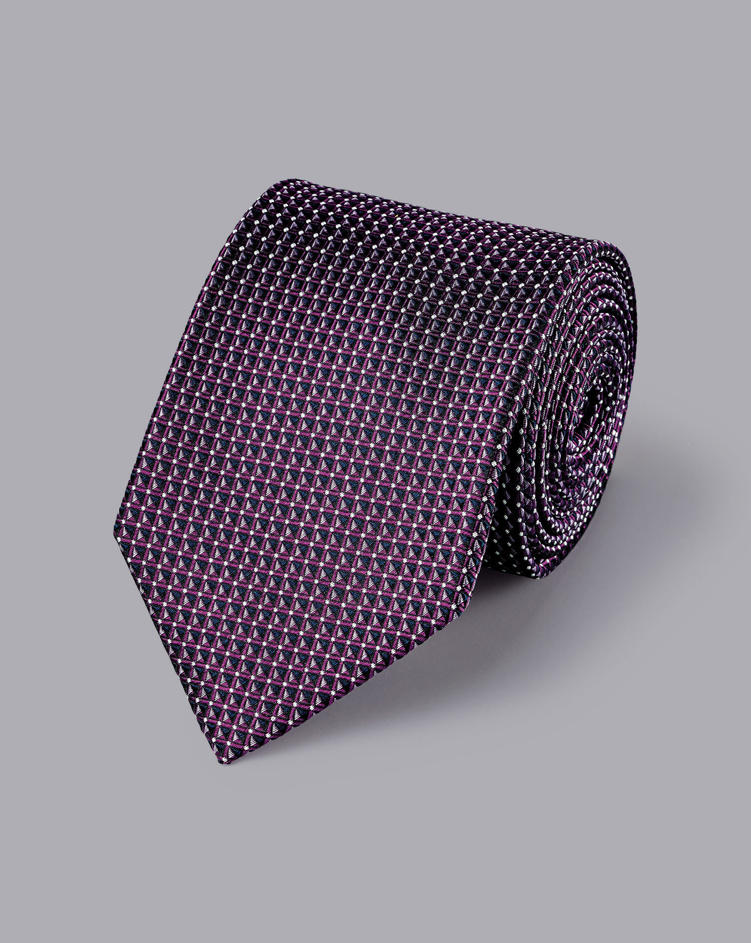 Charles Tyrwhitt Stain Resistant Pattern Silk Tie - Purple