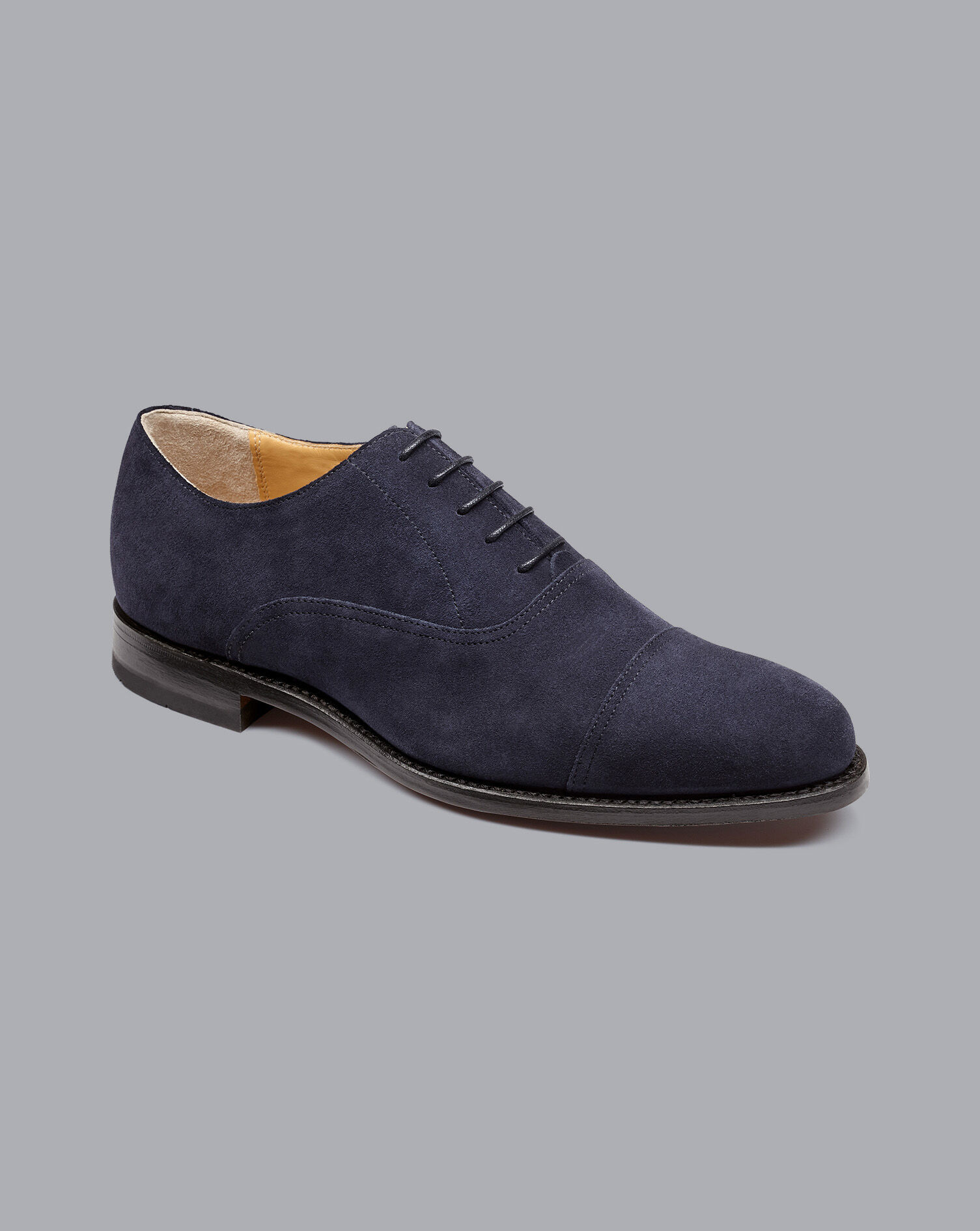 Charles Tyrwhitt Goodyear Welted Oxford Toe Cap Shoes - Steel Blue