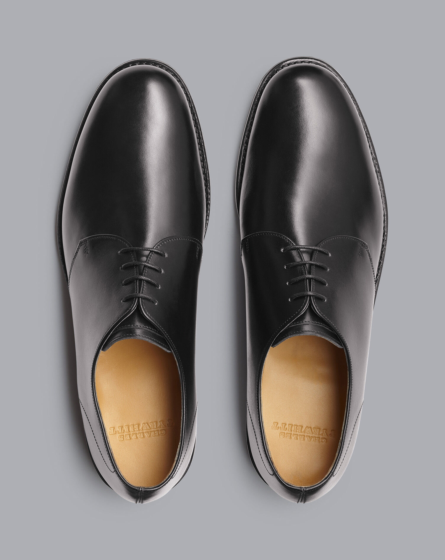 Charles Tyrwhitt Rubber Sole Leather Derby Shoes - Black