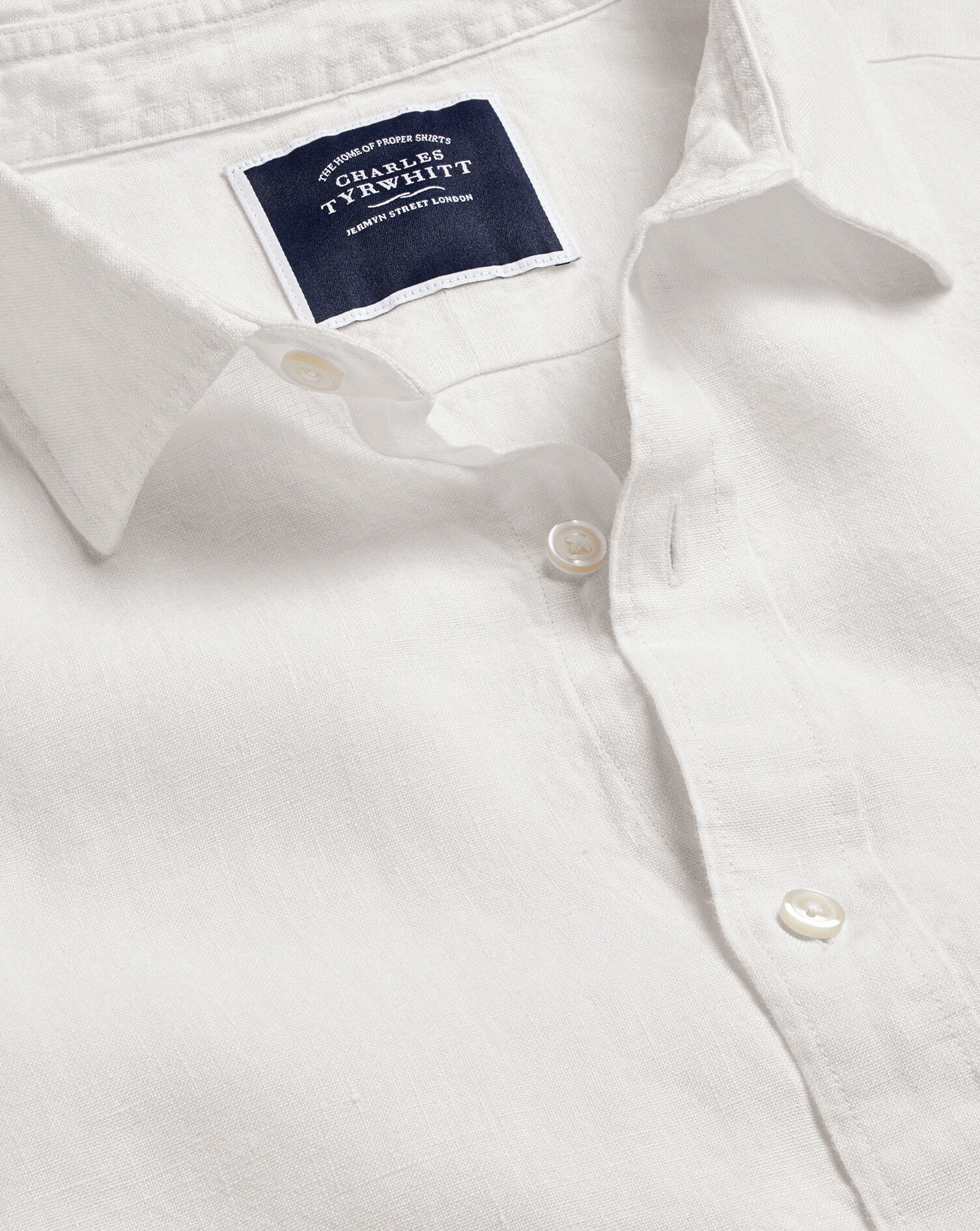 Charles Tyrwhitt Pure Linen Shirt - White
