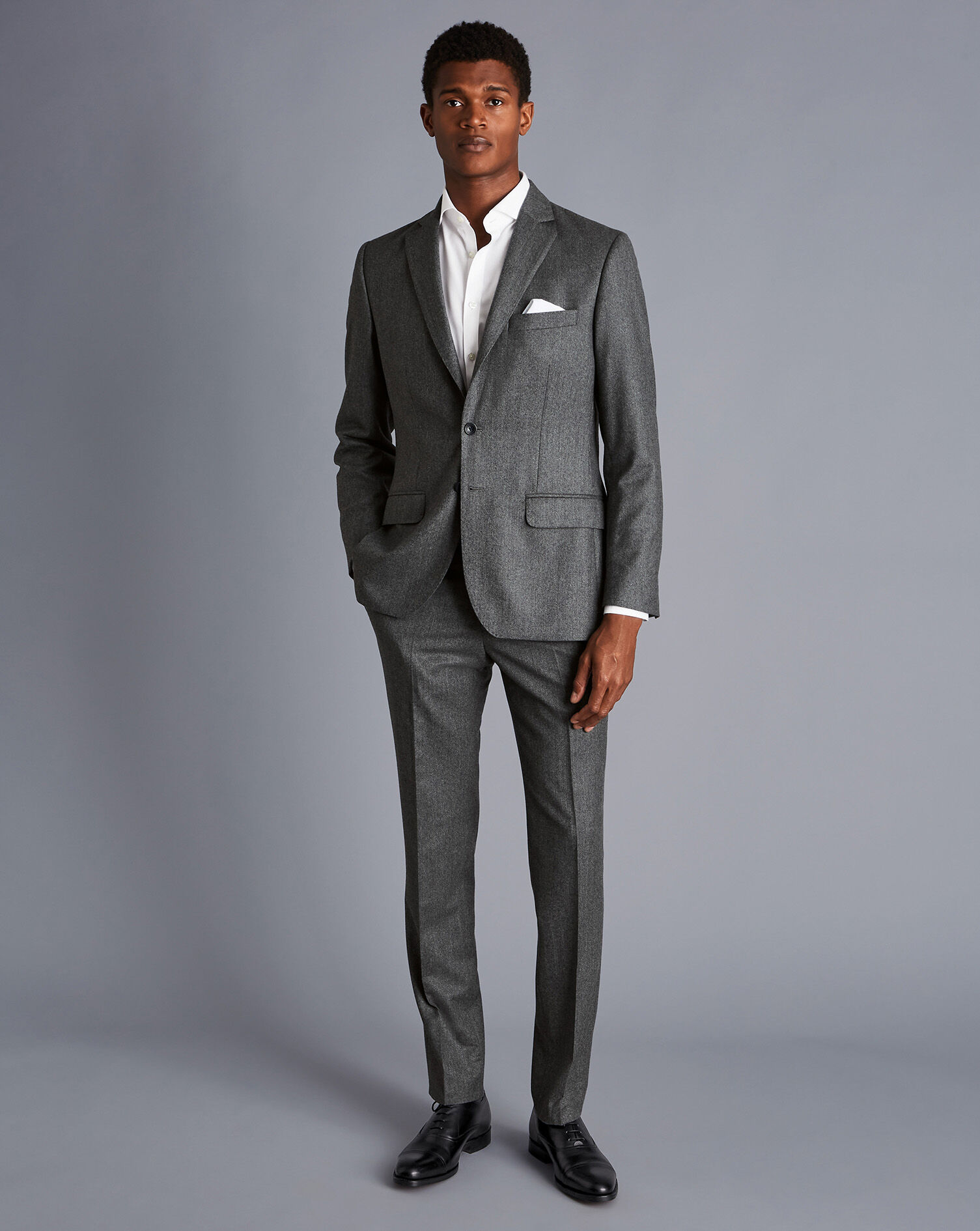 Charles Tyrwhitt Italian Luxury Stretch Flannel Suit - Grey