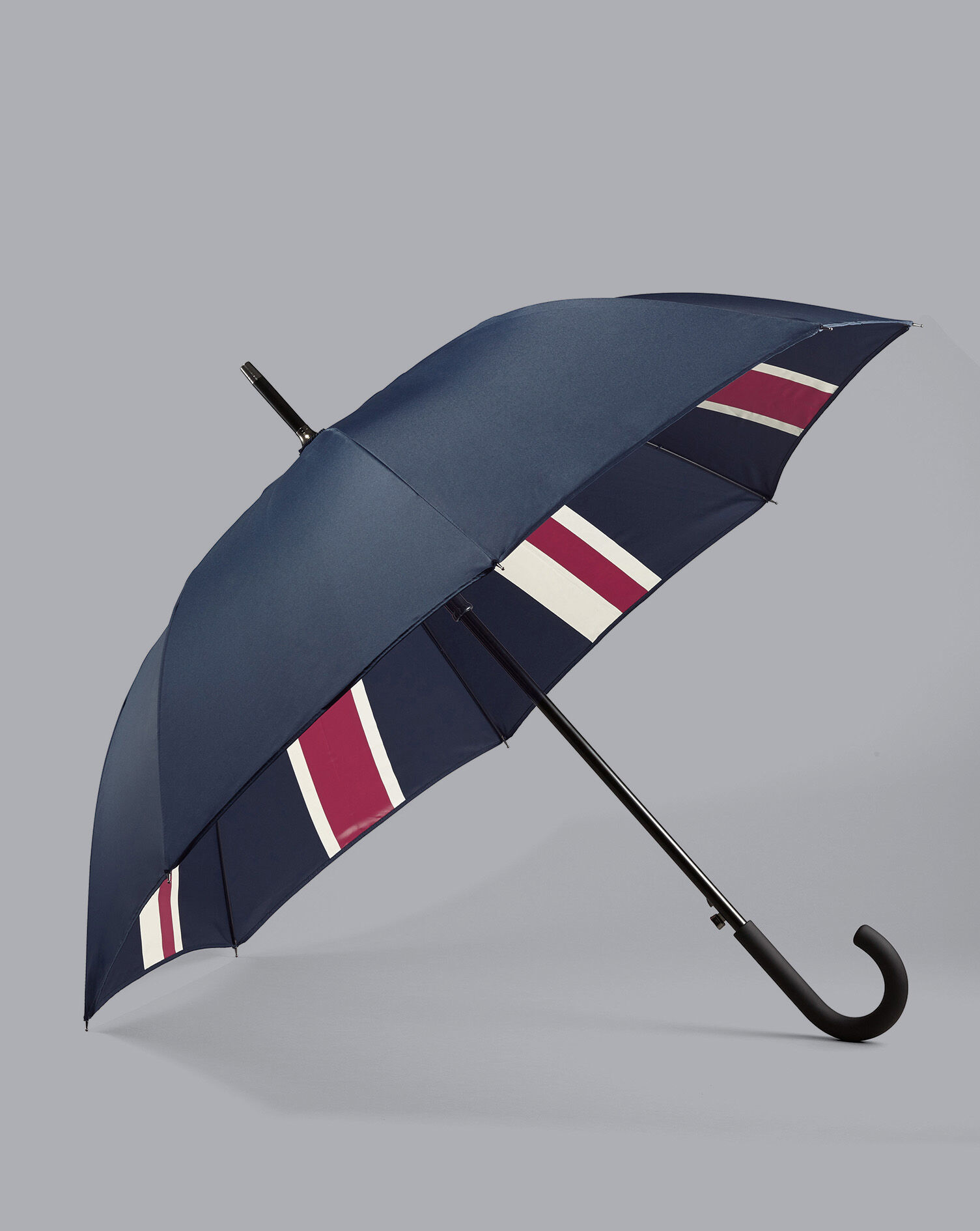 Charles Tyrwhitt Union Jack Classic Umbrella - Petrol Blue & Red