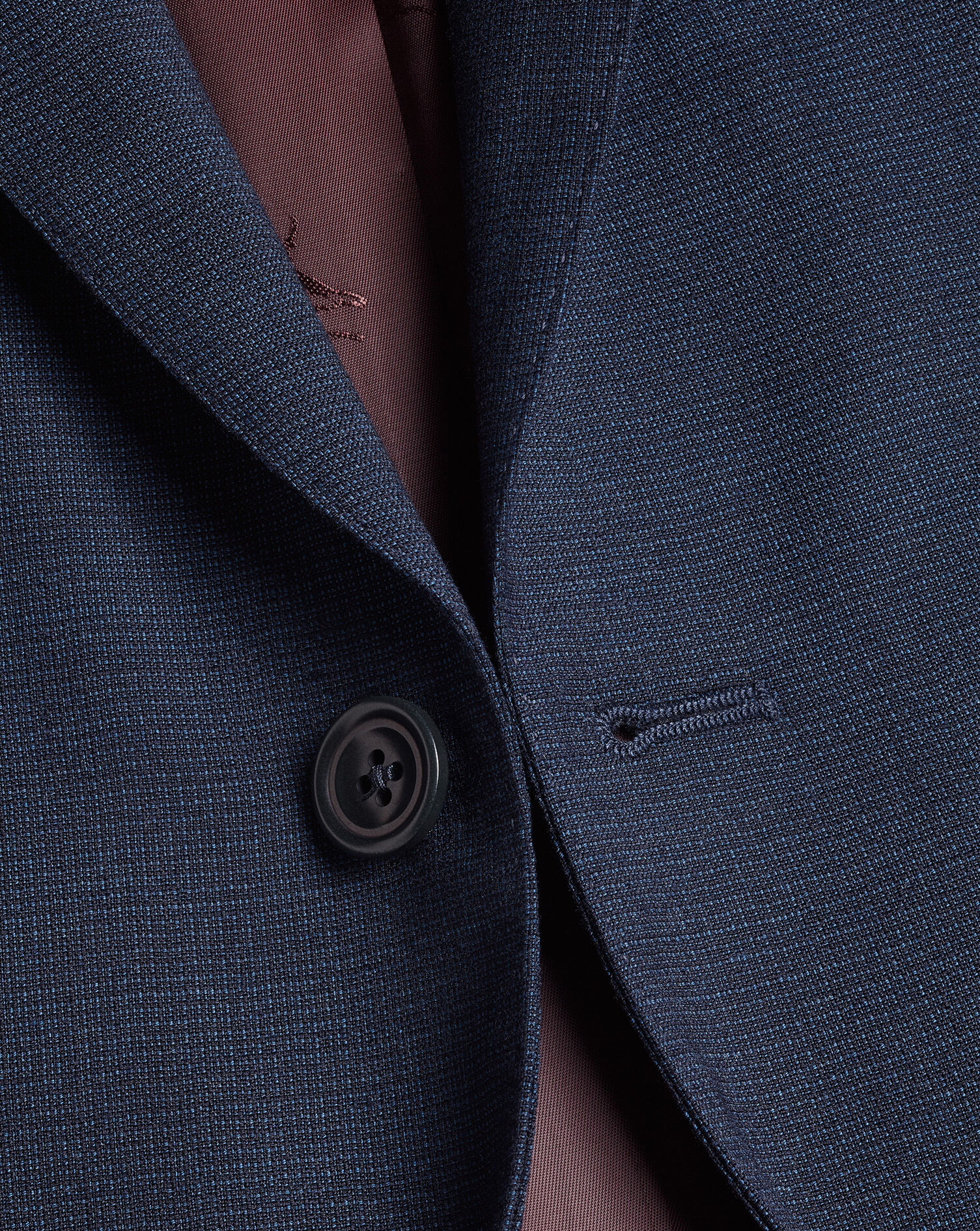Charles Tyrwhitt Micro Texture Birdseye Travel Suit - Ink Blue