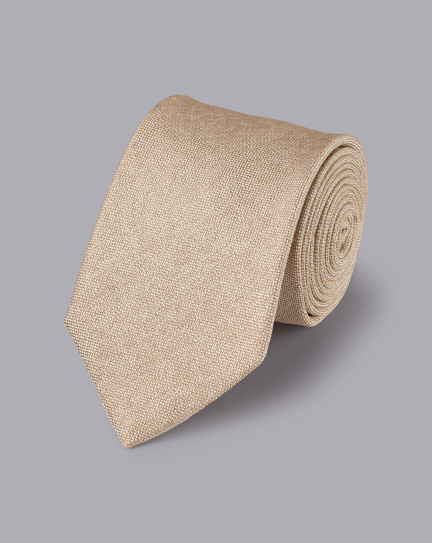 Charles Tyrwhitt Silk Linen Tie - Stone