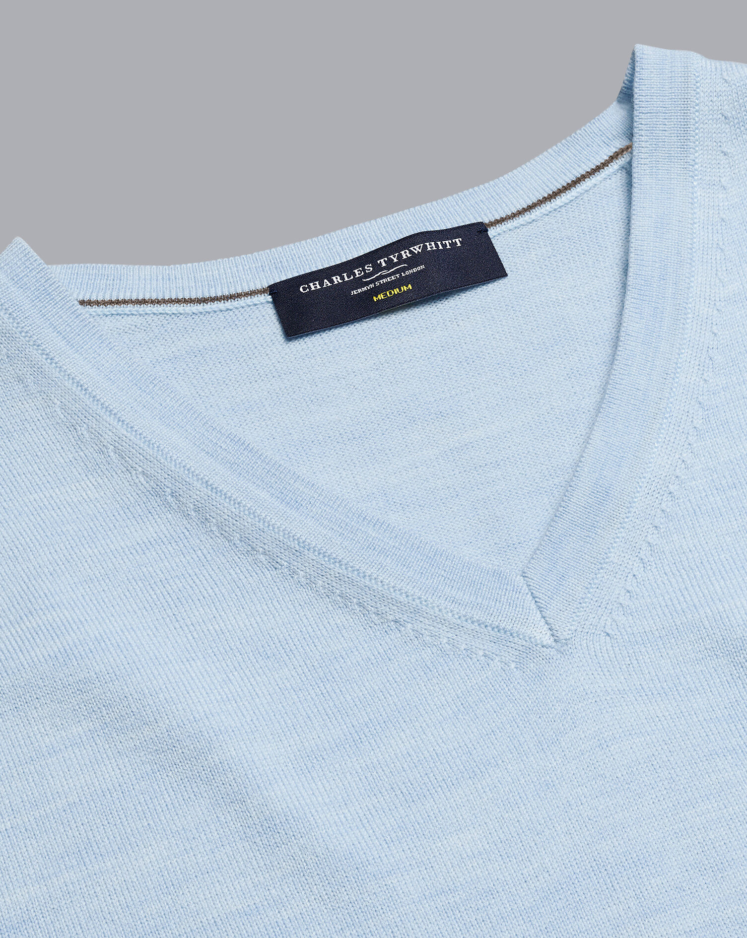 Charles Tyrwhitt Merino V-Neck Sweater - Light Blue