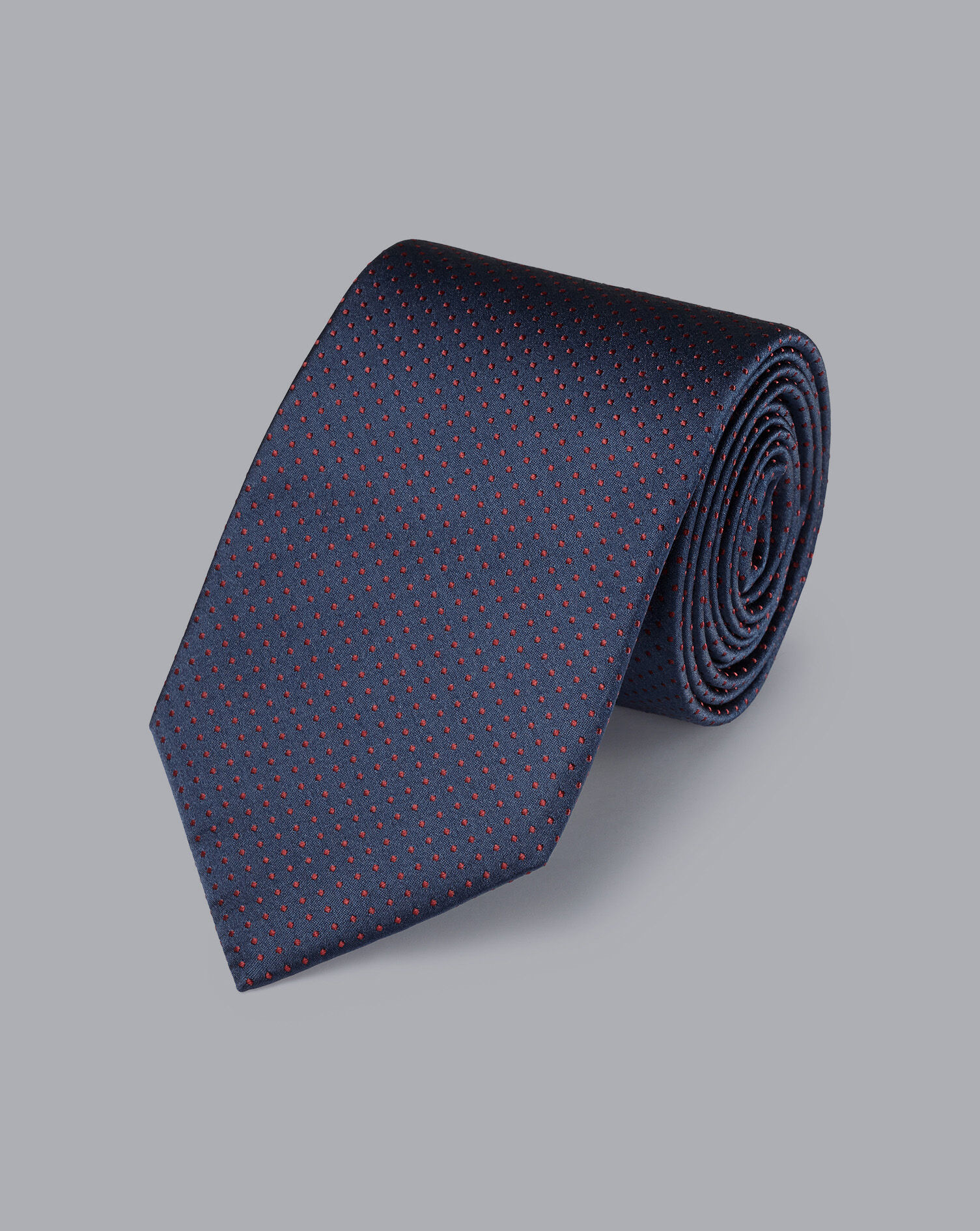 Charles Tyrwhitt Silk Micro Spot Tie - Petrol Blue & Red