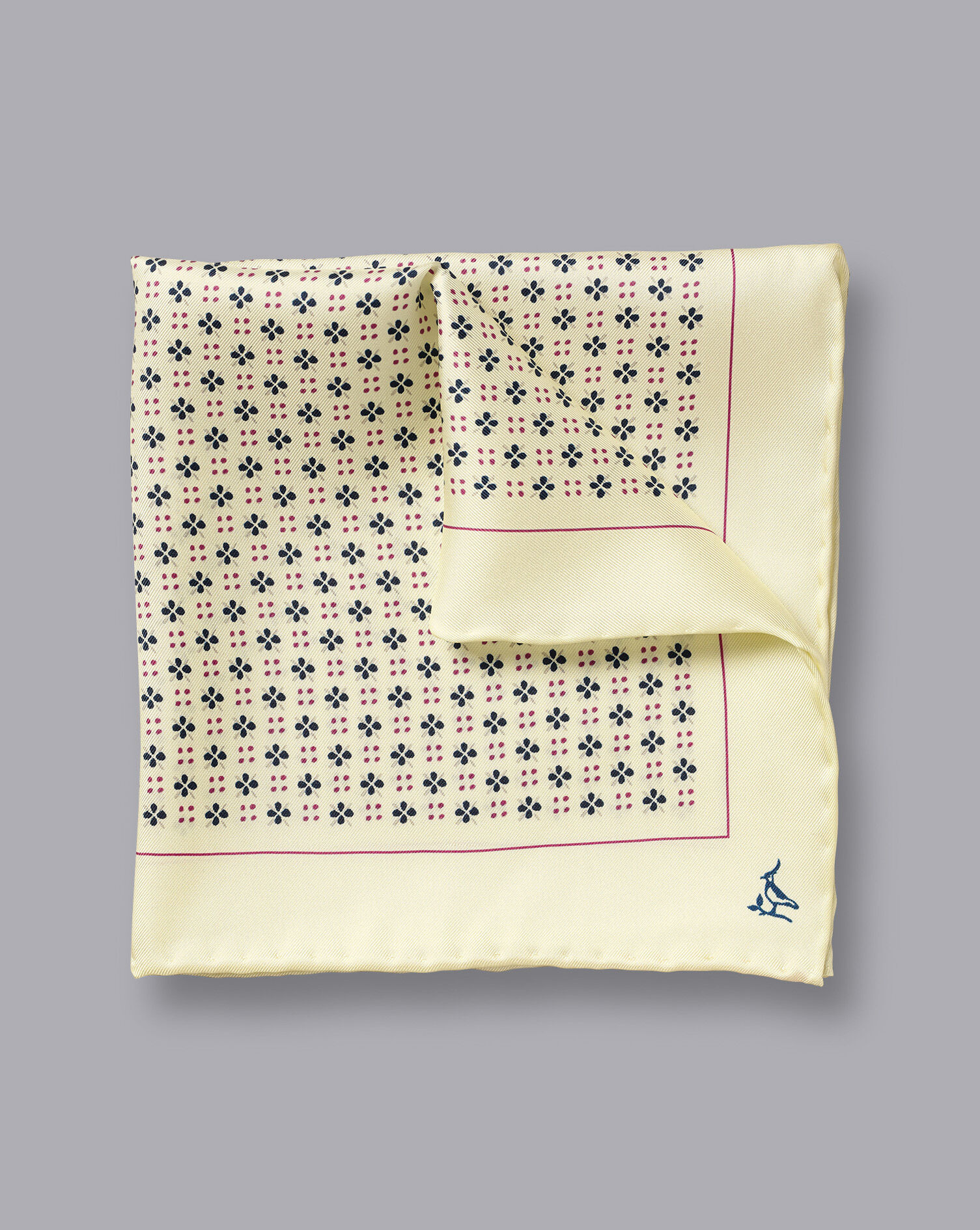 Charles Tyrwhitt Mini Floral Print Pocket Square - Butter Yellow