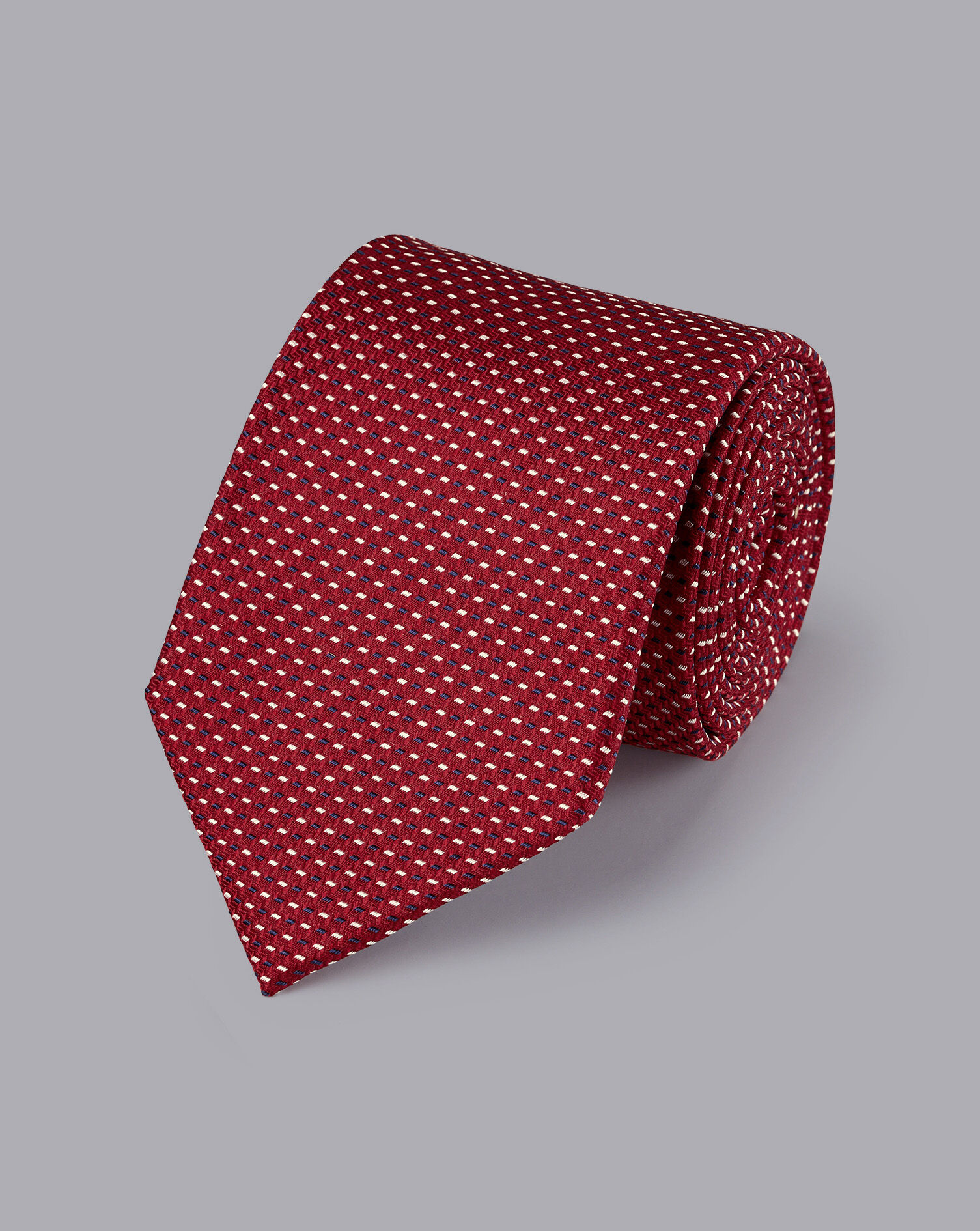 Charles Tyrwhitt Stain Resistant Pattern Silk Tie - Red