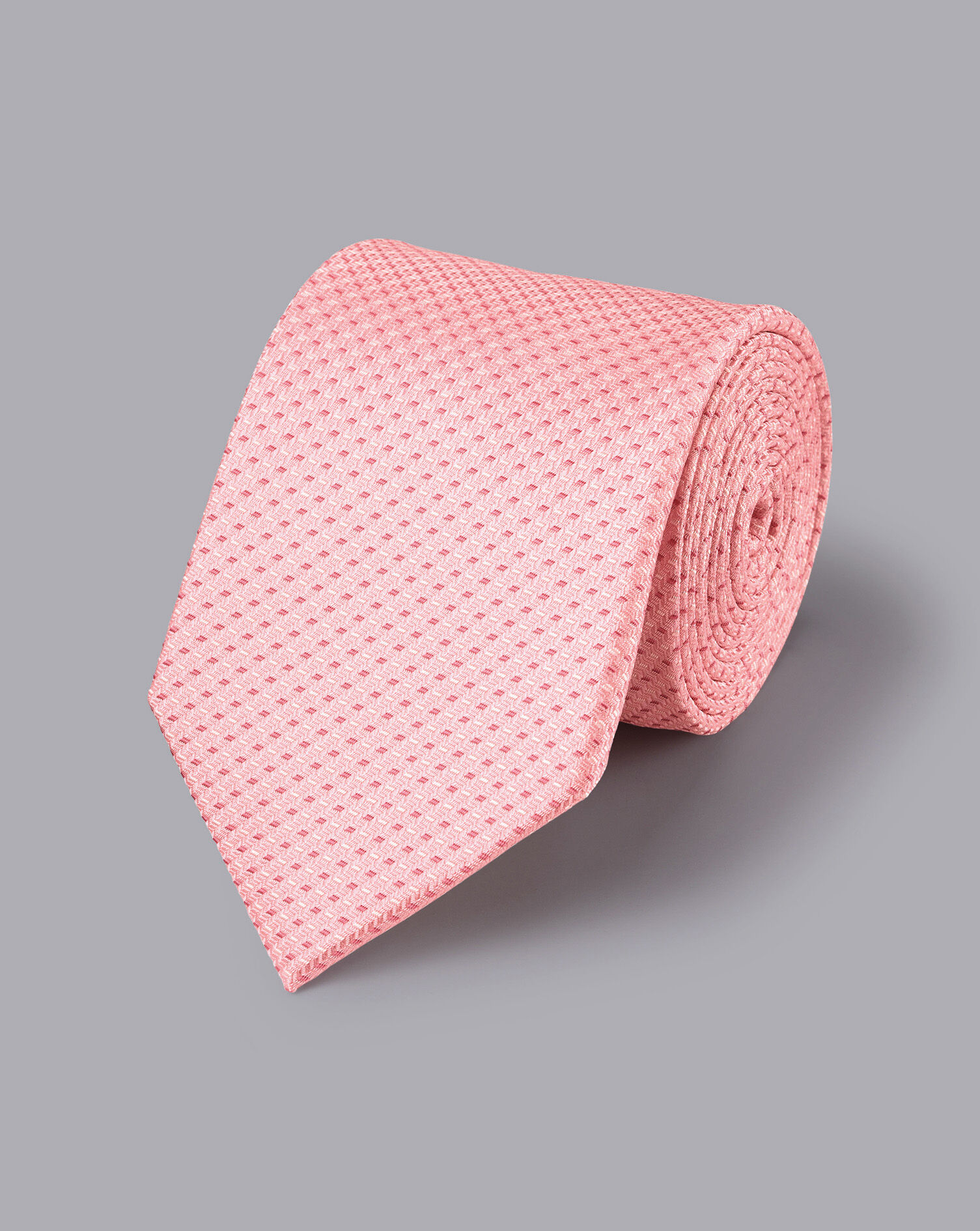 Charles Tyrwhitt Stain Resistant Pattern Silk Tie - Light Coral