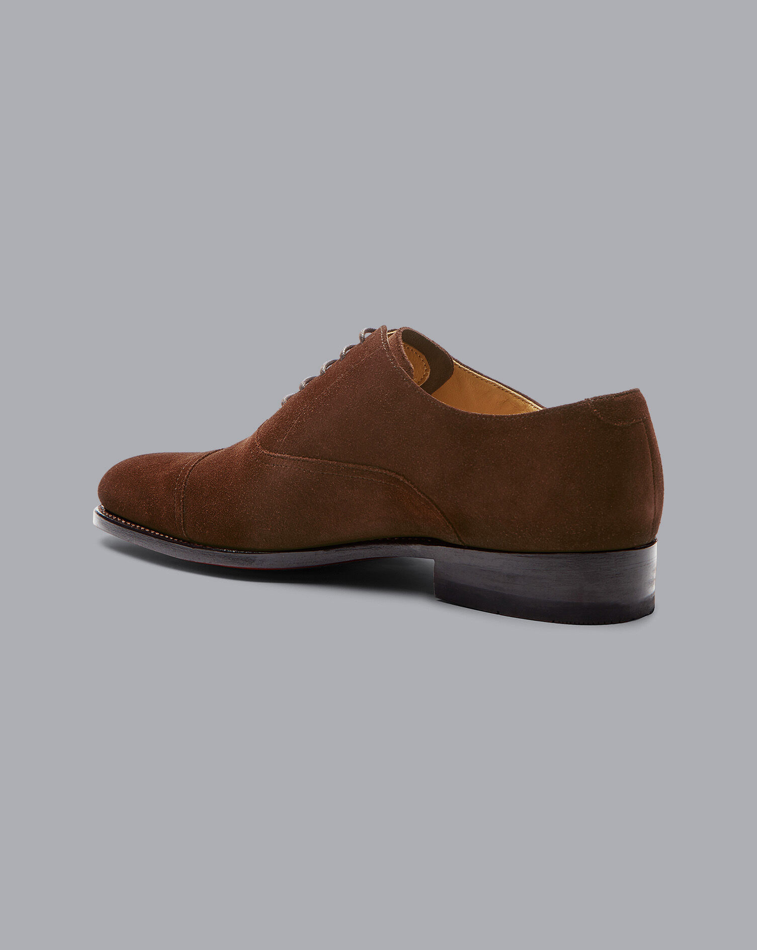 Charles Tyrwhitt Goodyear Welted Suede Oxford Toe Cap Shoes - Walnut Brown