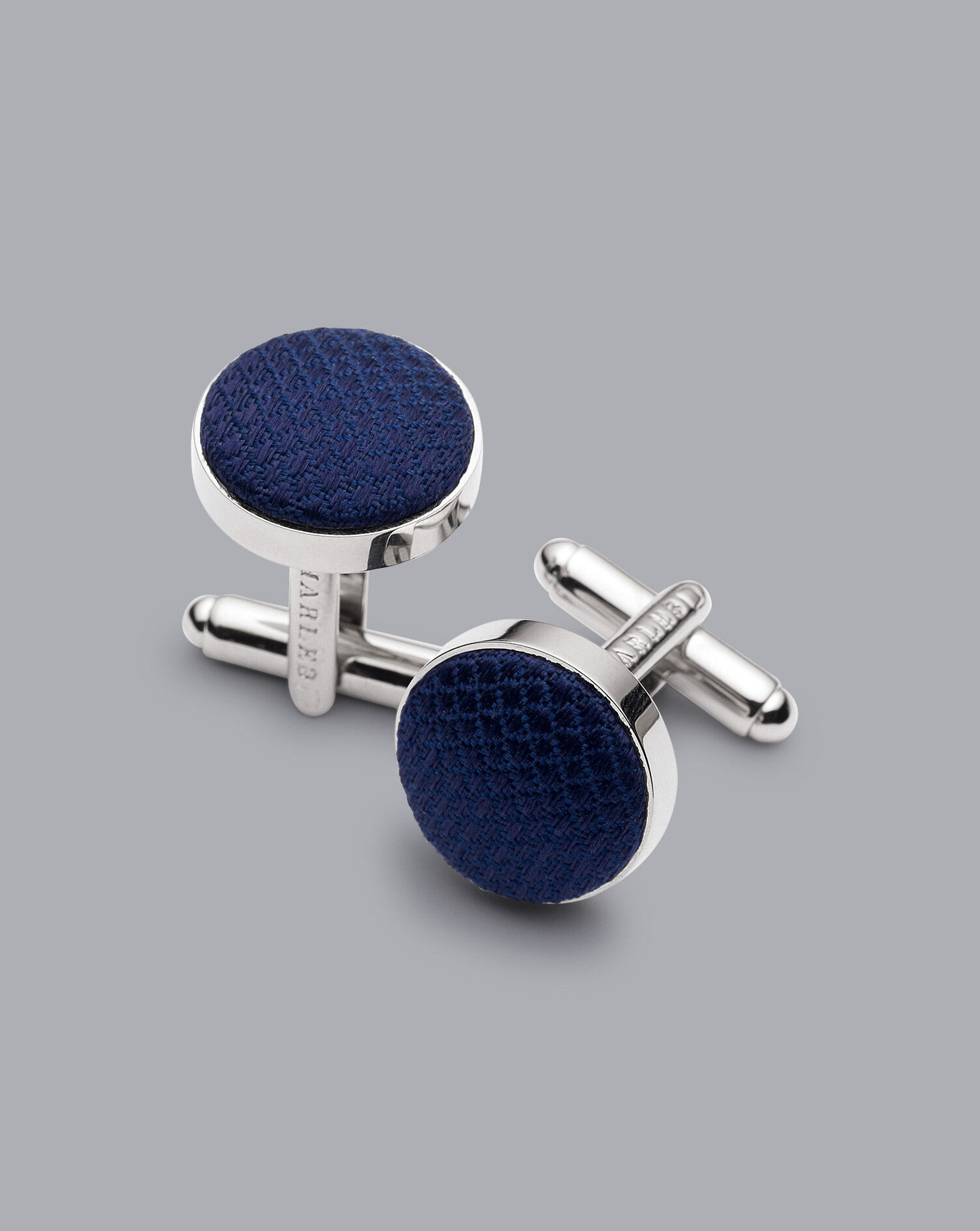 Charles Tyrwhitt Silk Round Cufflinks - Navy