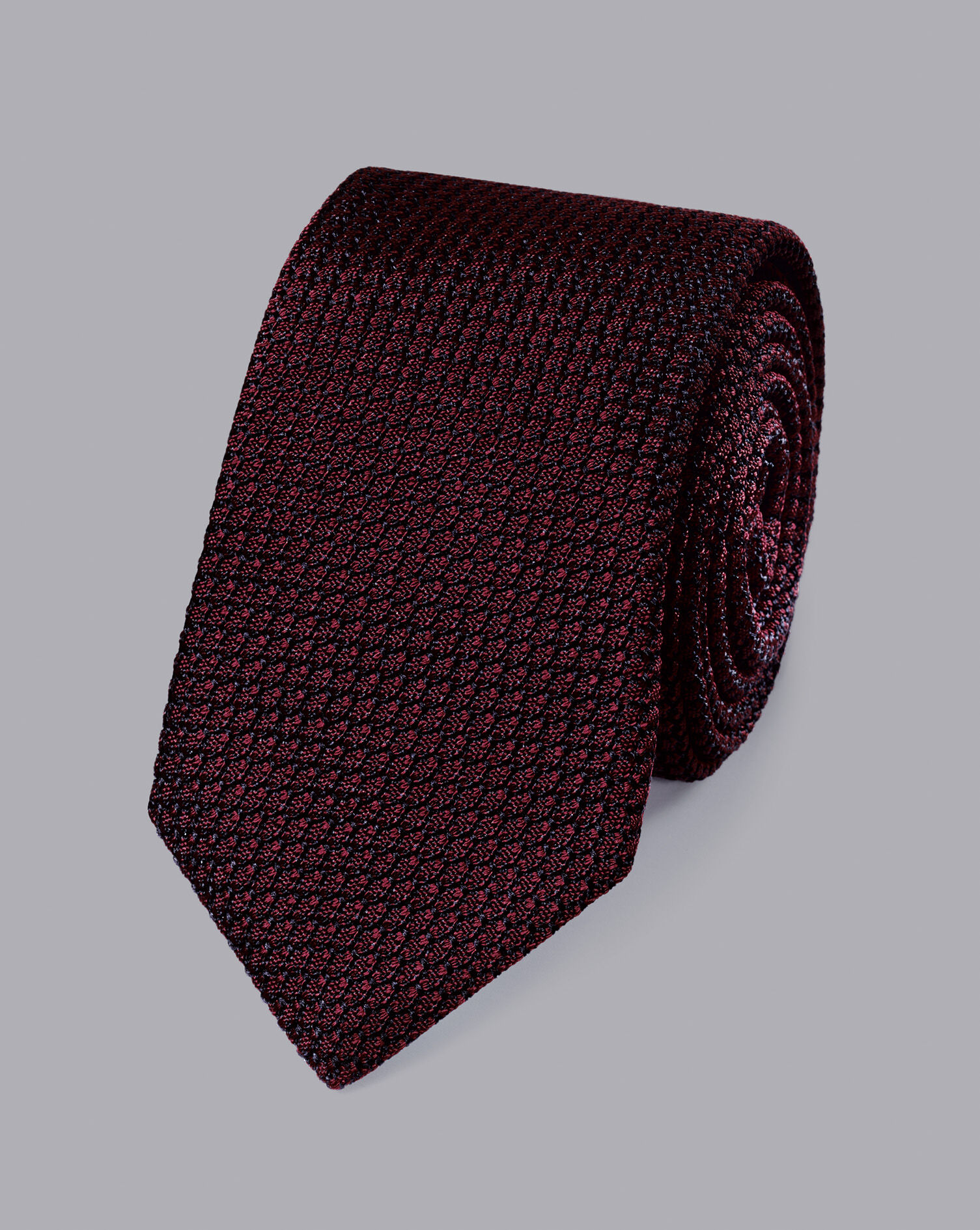 Charles Tyrwhitt Silk Grenadine Italian Luxury Tie - Maroon