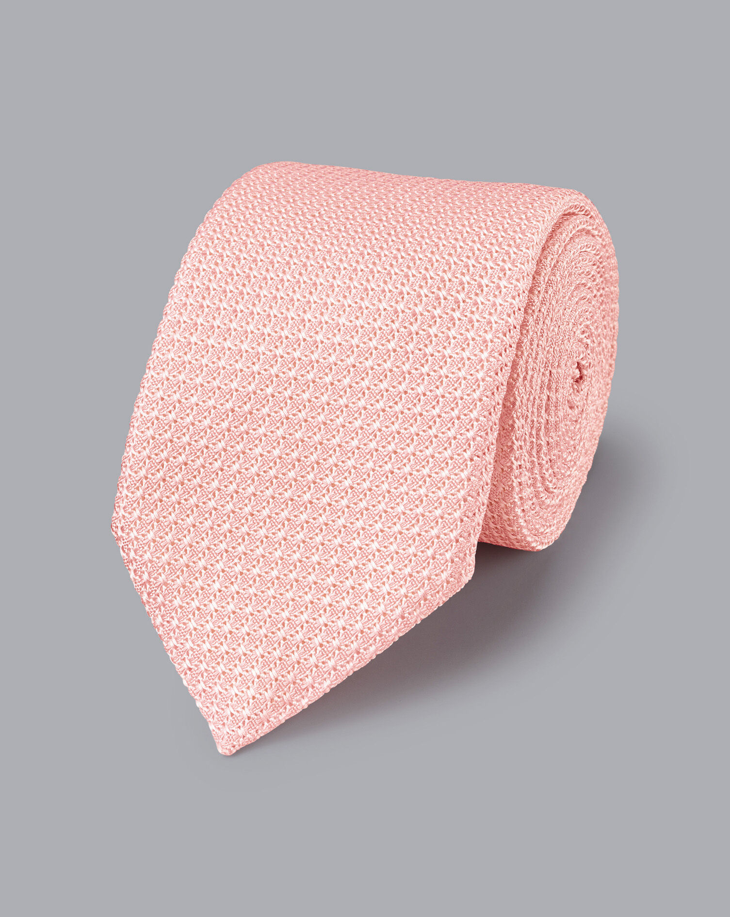 Charles Tyrwhitt Italian Grenadine Silk Tie - Light Pink