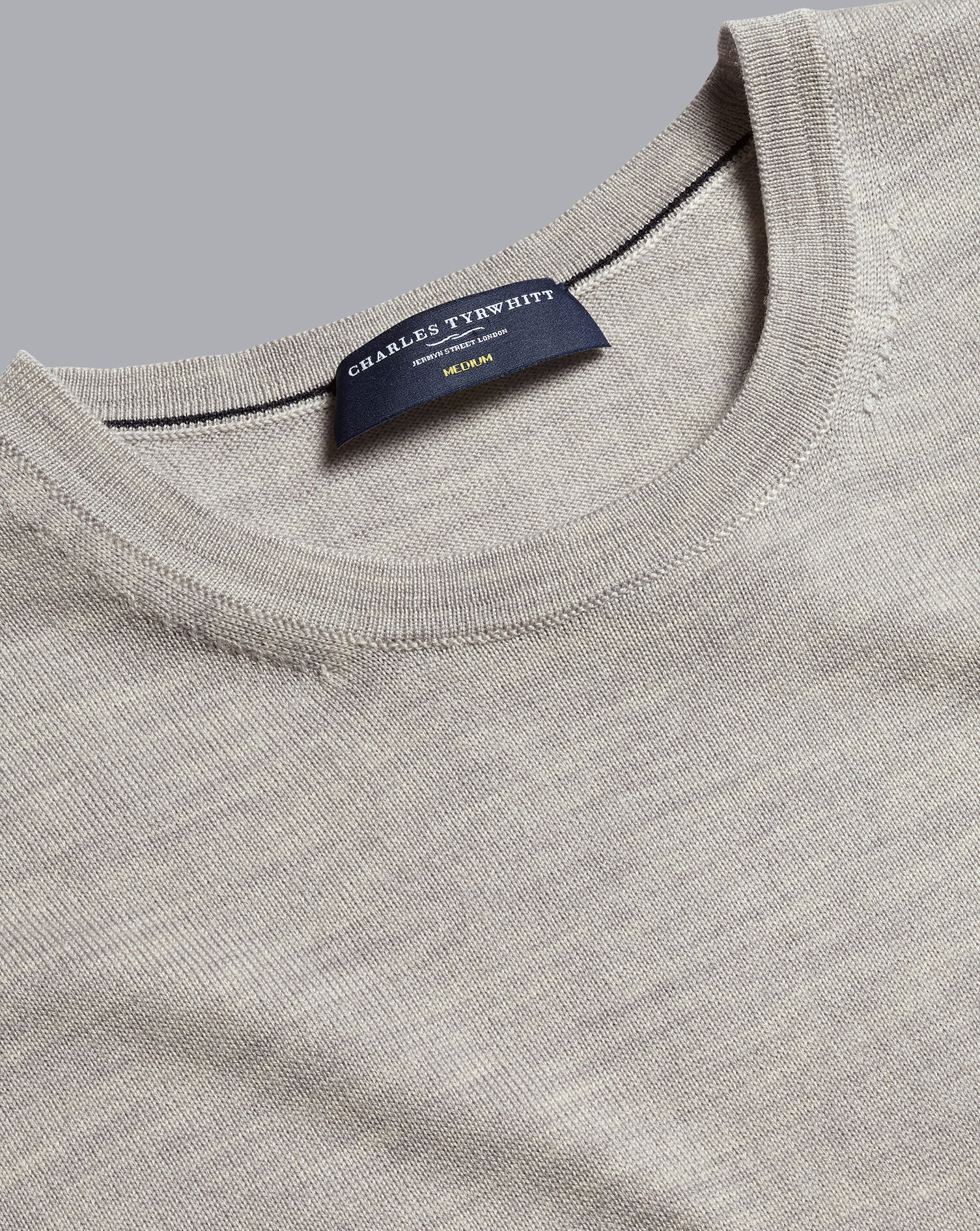 Charles Tyrwhitt Merino Crew Neck Sweater - Silver