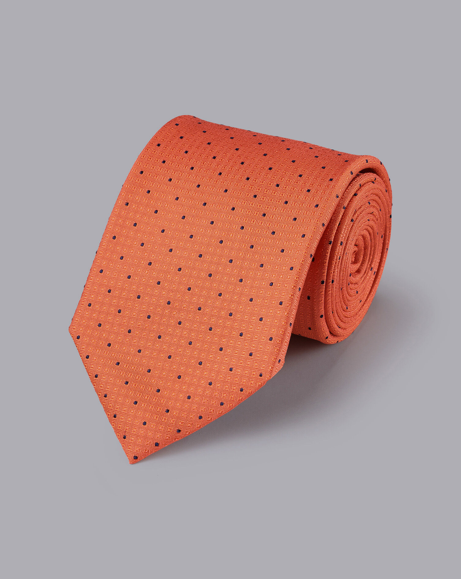 Charles Tyrwhitt Stain Resistant Polka Dot Silk Tie - Orange