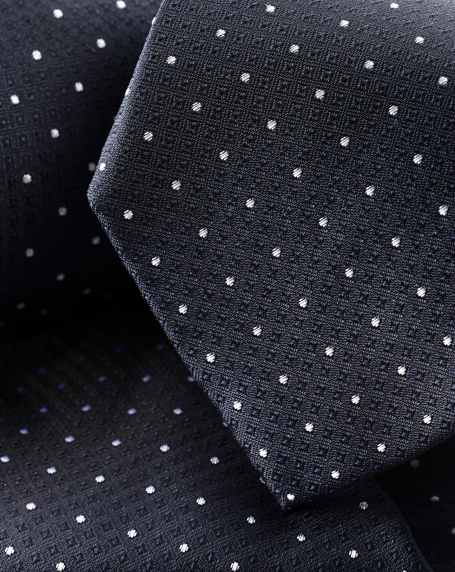 Charles Tyrwhitt Stain Resistant Polka Dot Silk Tie - Dark Navy