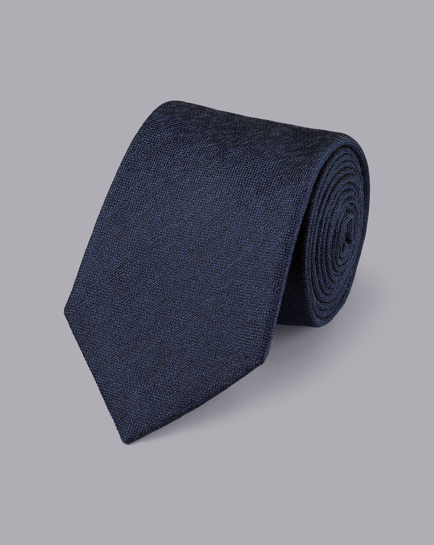 Charles Tyrwhitt Silk Linen Tie - Petrol Blue