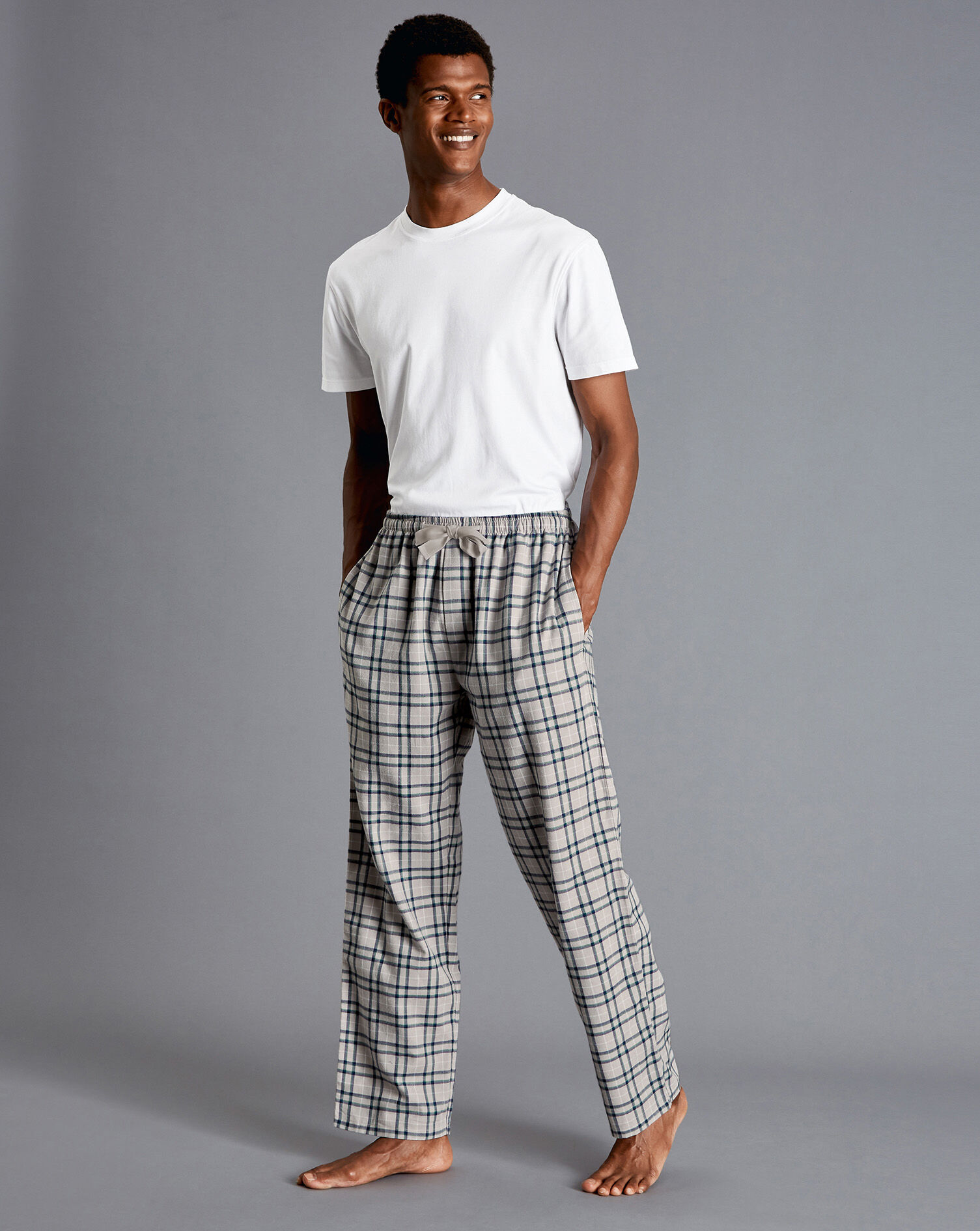 Charles Tyrwhitt Check Pajama Bottoms - Grey & Navy