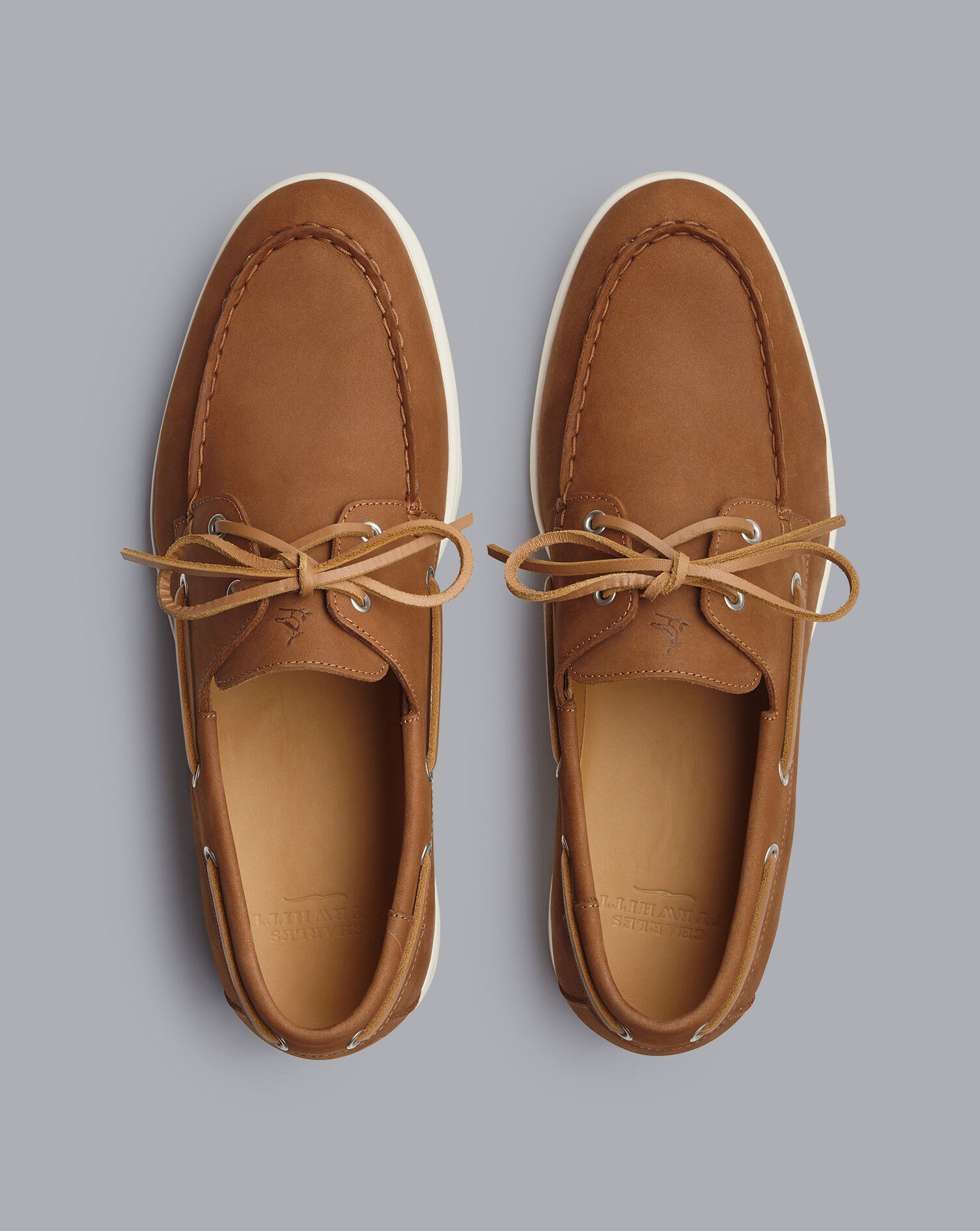 Charles Tyrwhitt Nubuck Boat Shoes - Tobacco Brown