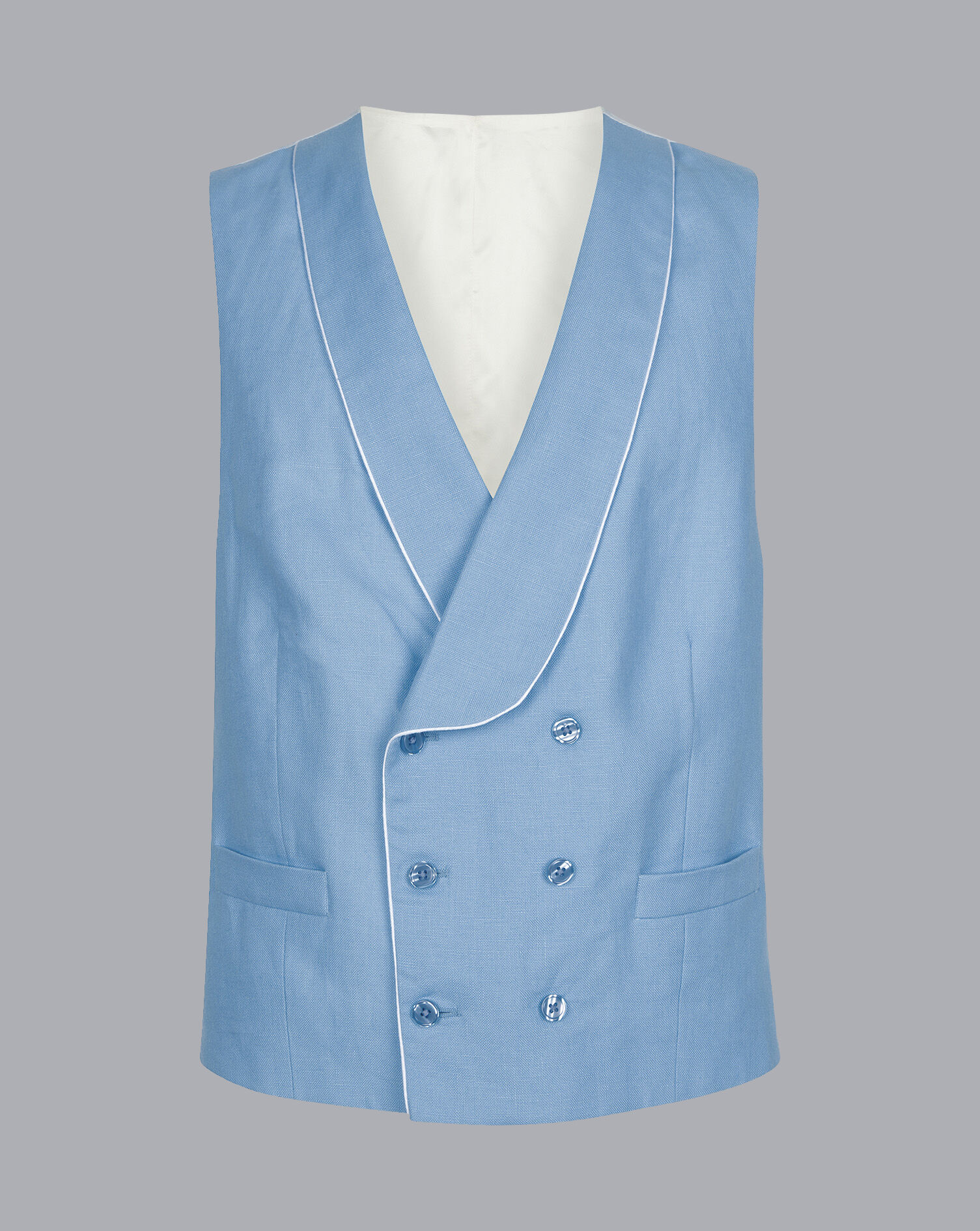 Charles Tyrwhitt Linen Morning Suit Vest - Duck Egg