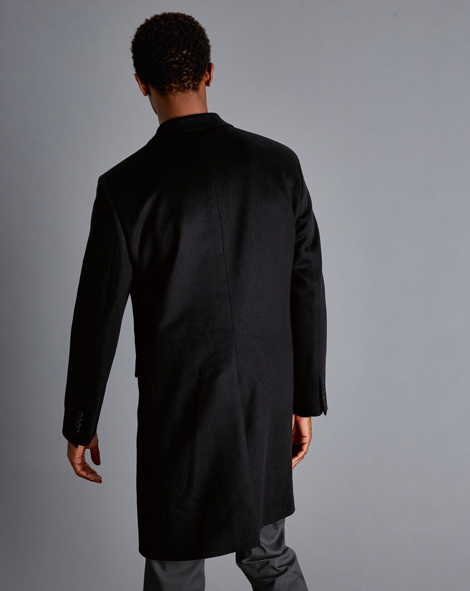 Charles Tyrwhitt Wool Cashmere Overcoat - Black