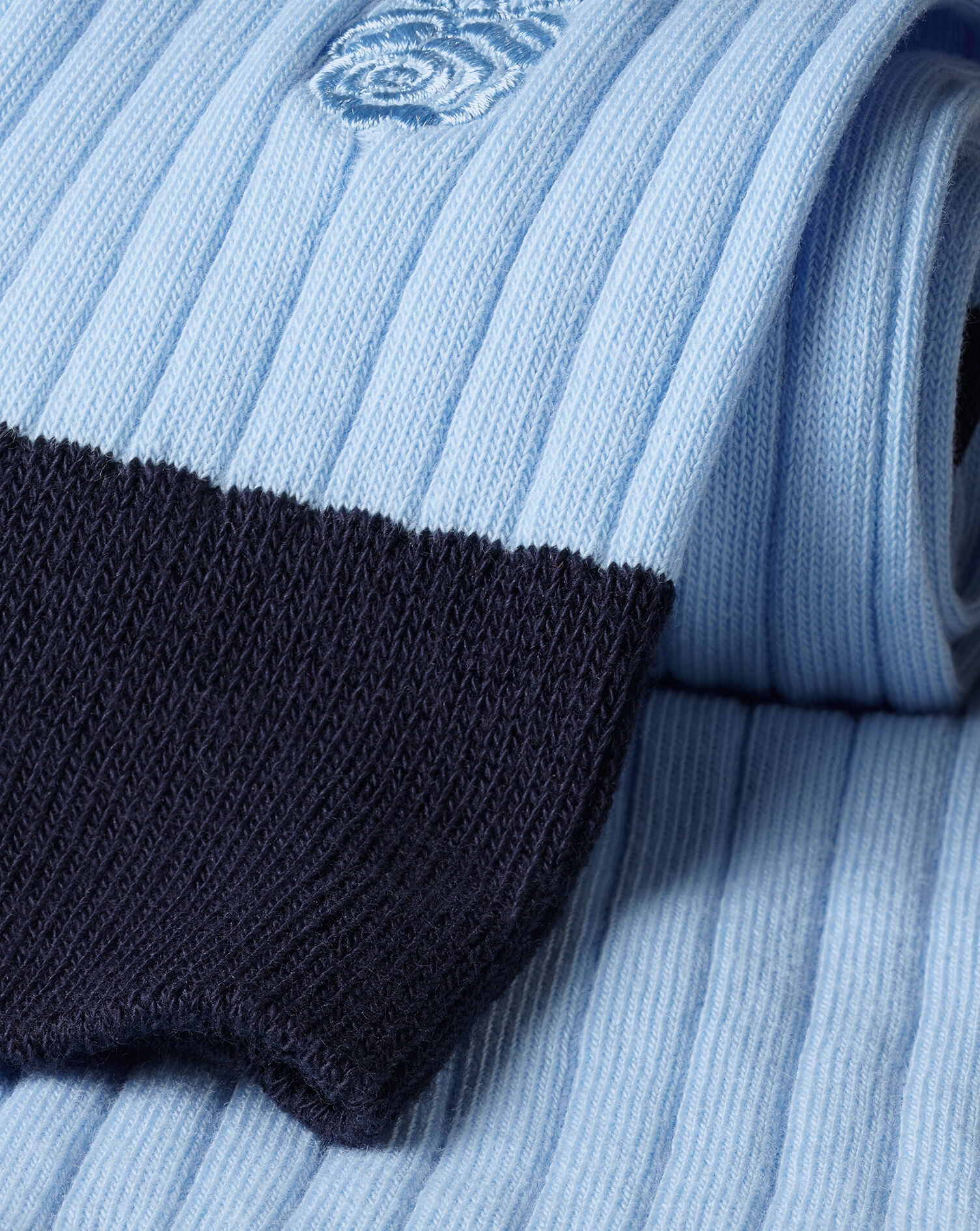 Charles Tyrwhitt England Rugby Cotton Rib Socks - Light Blue